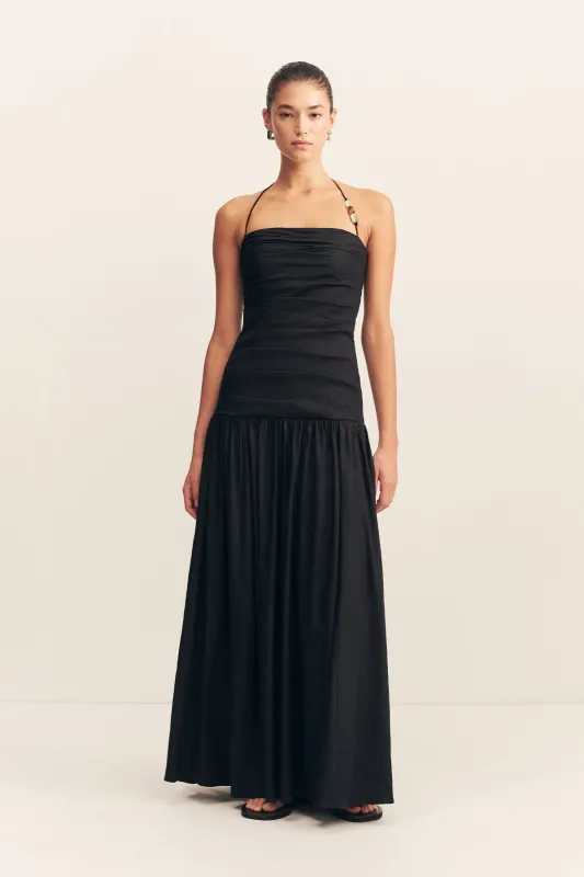 KASBAH DRAPED HALTER NECK MAXI DRESS - BLACK sold by Shona Joy
