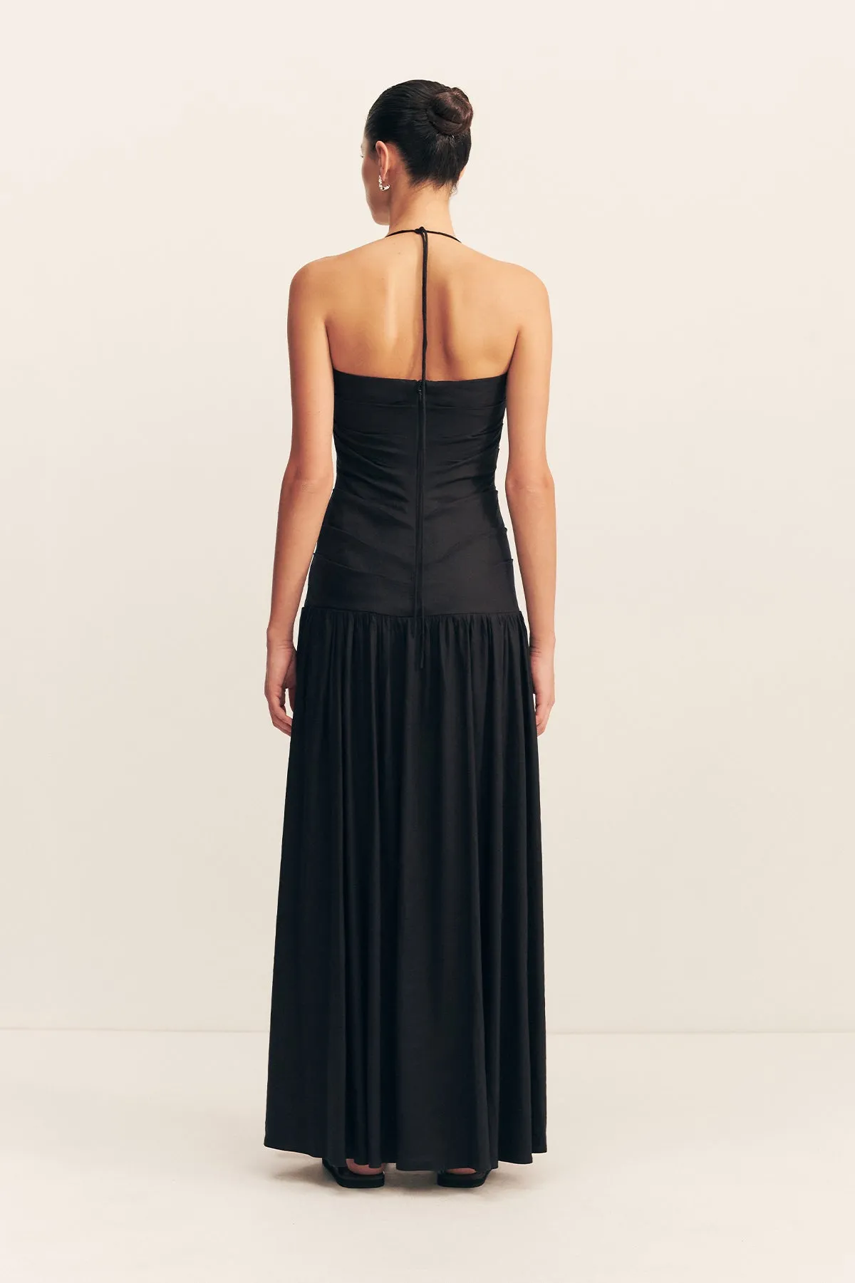 KASBAH DRAPED HALTER NECK MAXI DRESS - BLACK sold by Shona Joy product image thumbnail 5