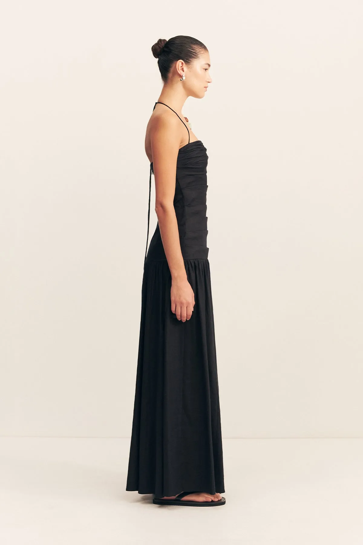 KASBAH DRAPED HALTER NECK MAXI DRESS - BLACK sold by Shona Joy product image thumbnail 4