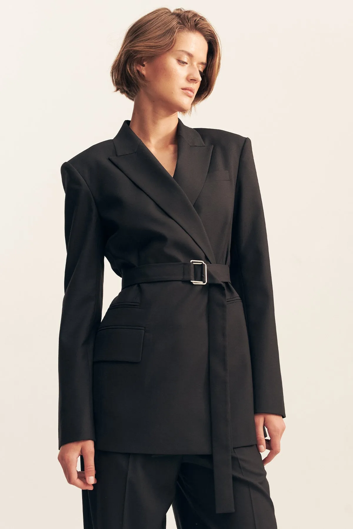 CASTRO BELTED BLAZER - BLACK sold by Shona Joy product image thumbnail 2