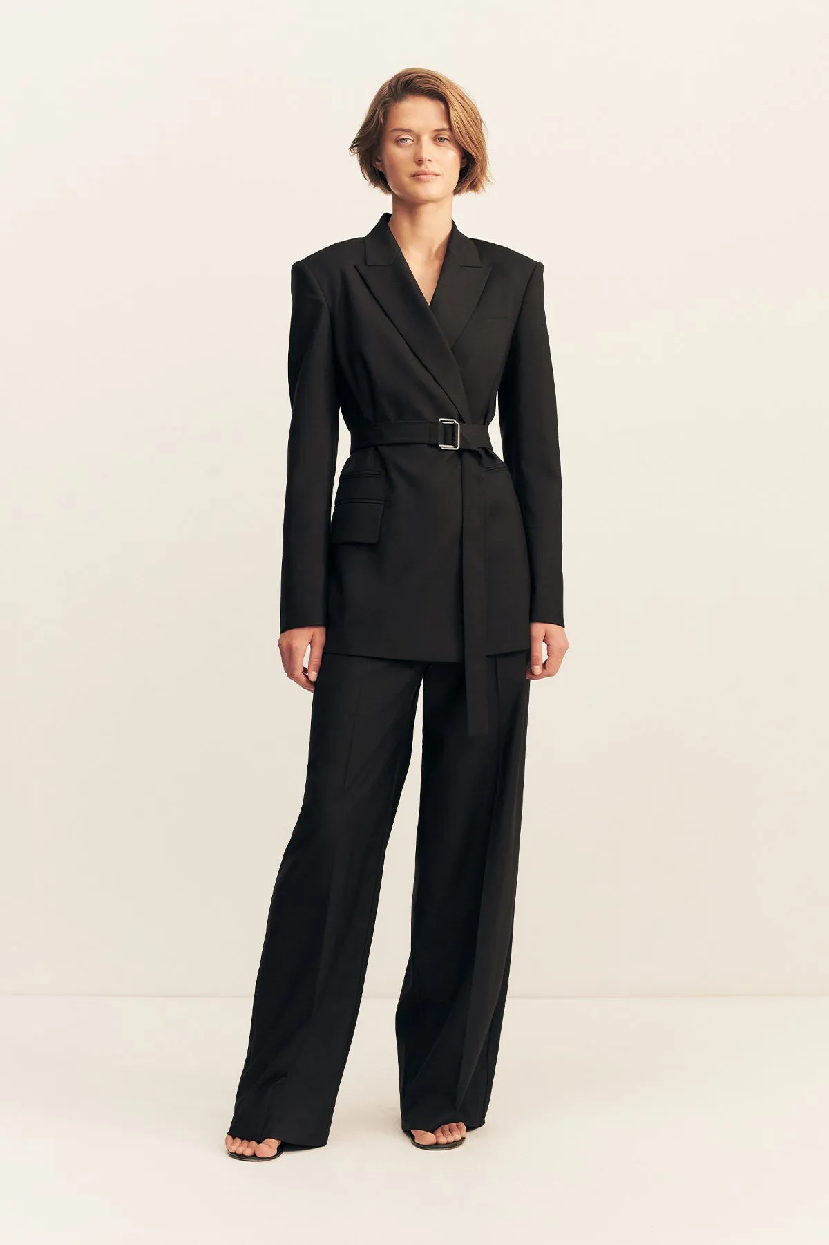 CASTRO BELTED BLAZER - BLACK sold by Shona Joy