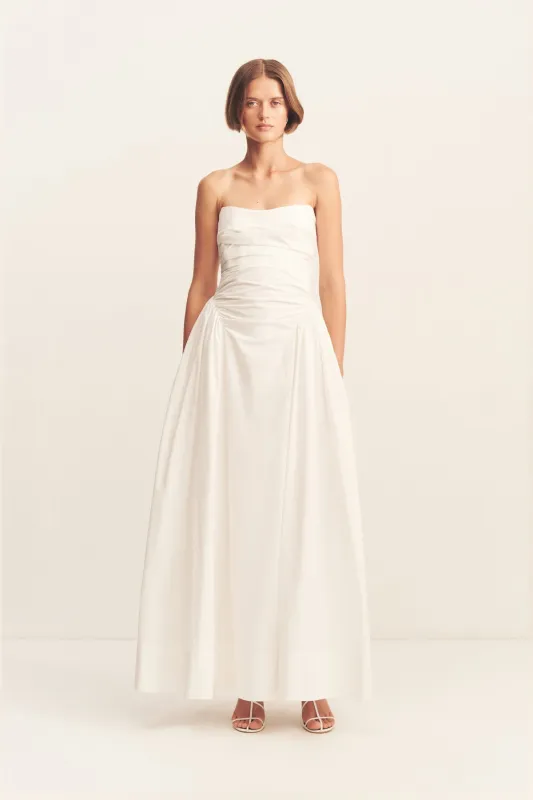 MORTON STRAPLESS PANELLED MAXI DRESS - WHITE sold by Shona Joy