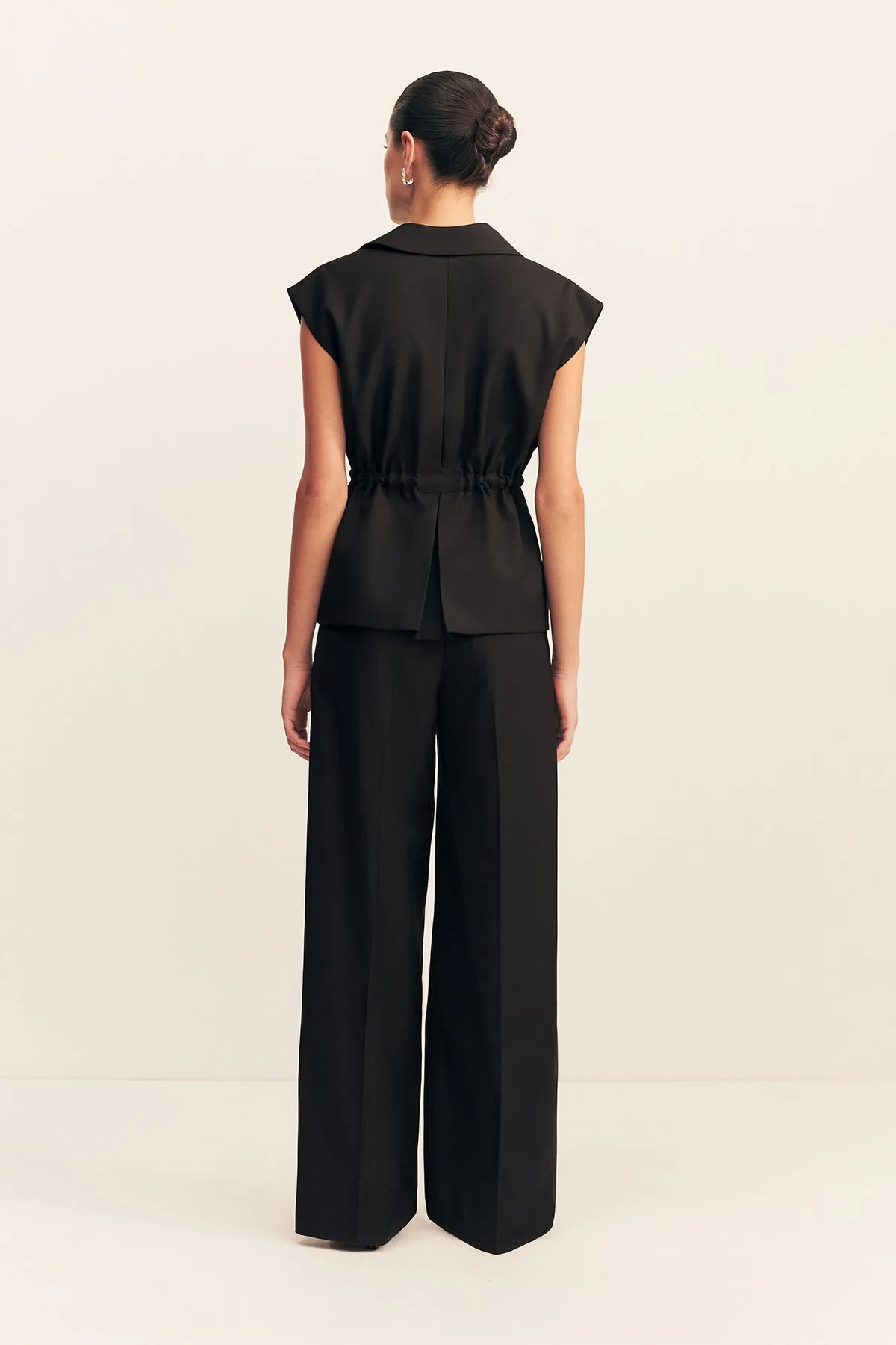 CASTRO SLEEVELESS BELTED VEST - BLACK sold by Shona Joy product image thumbnail 5