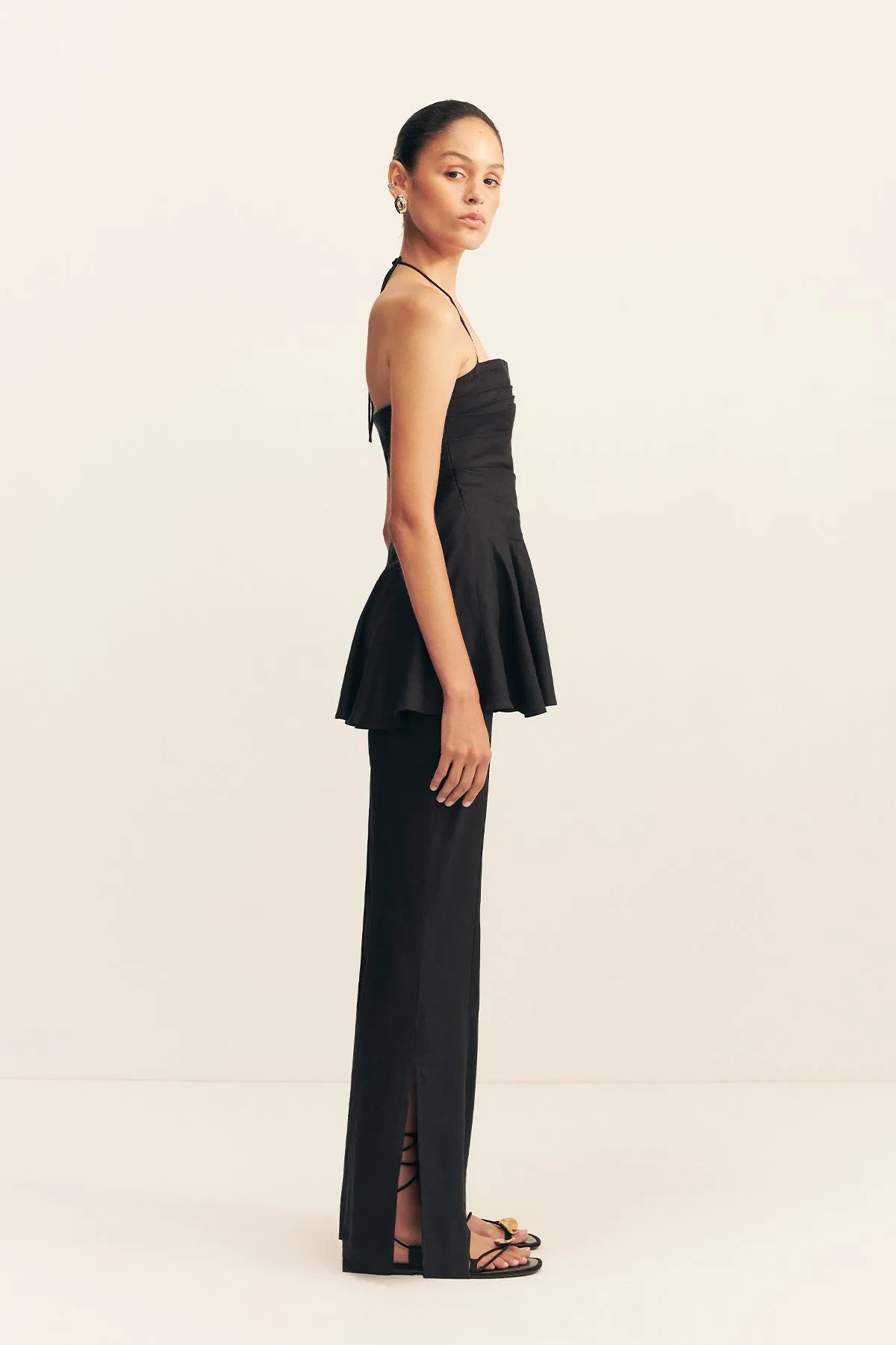 KASBAH DRAPED HALTER TOP - BLACK sold by Shona Joy product image thumbnail 4