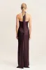 LA LUNE RUCHED HALTER MAXI DRESS - ESPRESSO sold by Shona Joy