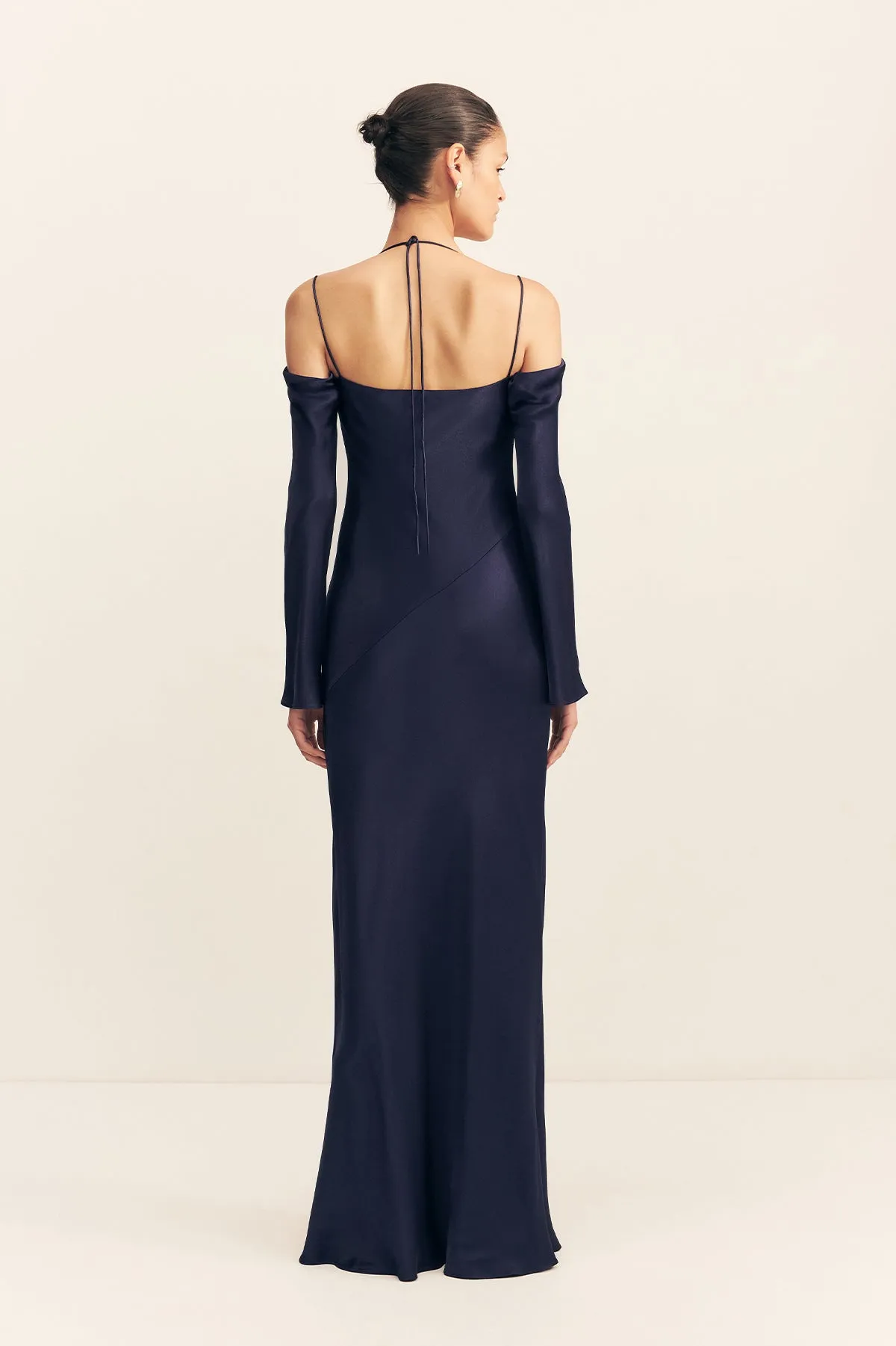 LA LUNE OFF SHOULDER TIE MAXI DRESS - MIDNIGHT sold by Shona Joy product image thumbnail 5