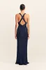 LA LUNE PLUNGED CROSS BACK MAXI DRESS - MIDNIGHT sold by Shona Joy