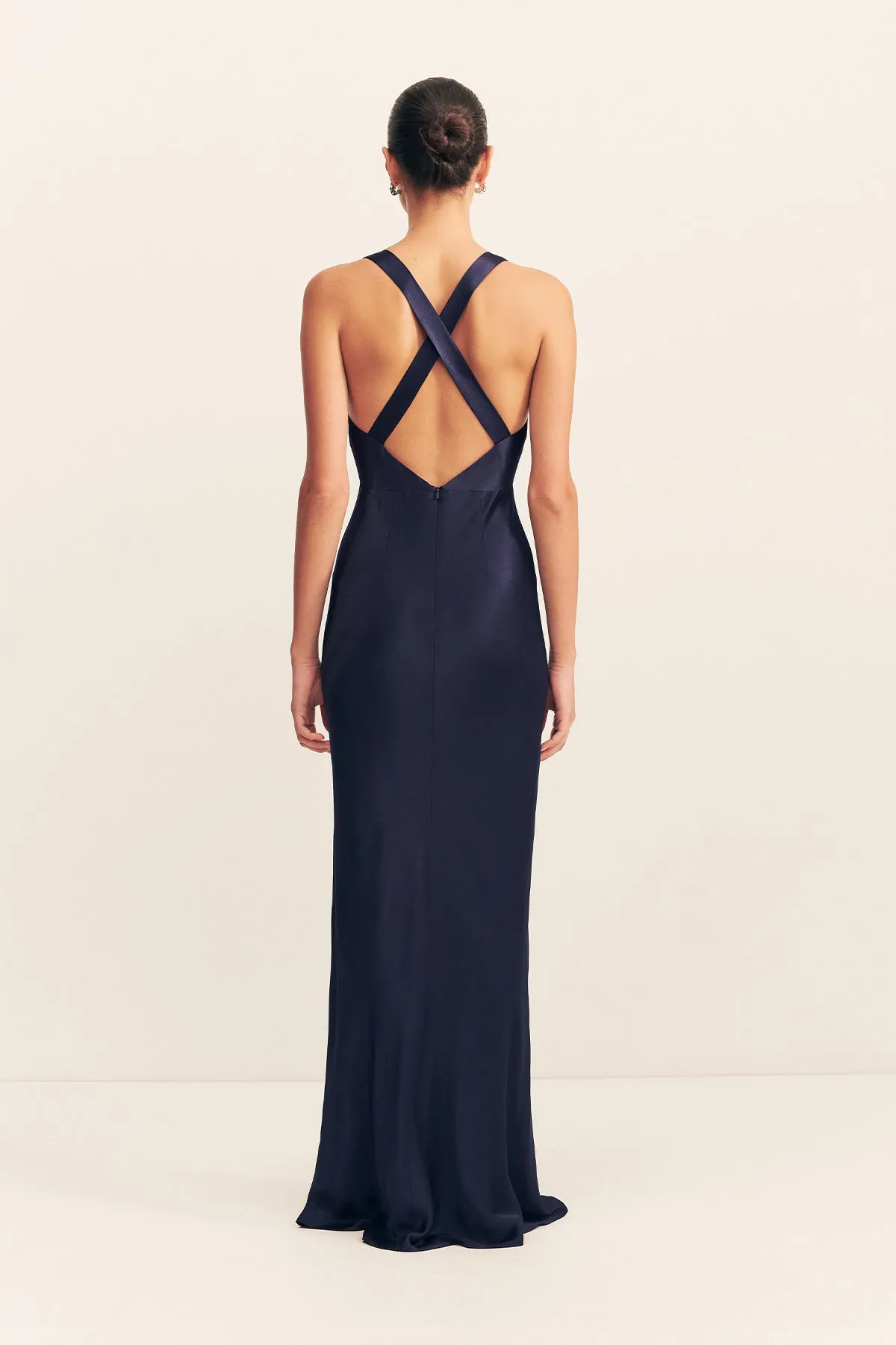 LA LUNE PLUNGED CROSS BACK MAXI DRESS - MIDNIGHT sold by Shona Joy product image thumbnail 5