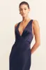 LA LUNE PLUNGED CROSS BACK MAXI DRESS - MIDNIGHT sold by Shona Joy