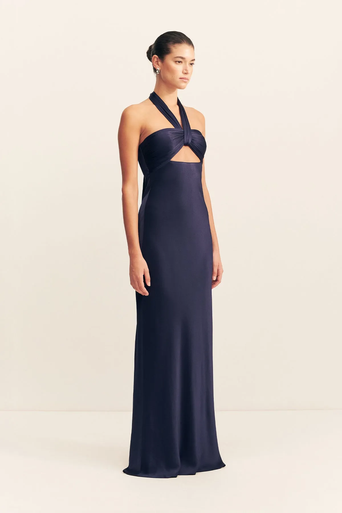 LA LUNE RUCHED HALTER MAXI DRESS - MIDNIGHT sold by Shona Joy product image thumbnail 3