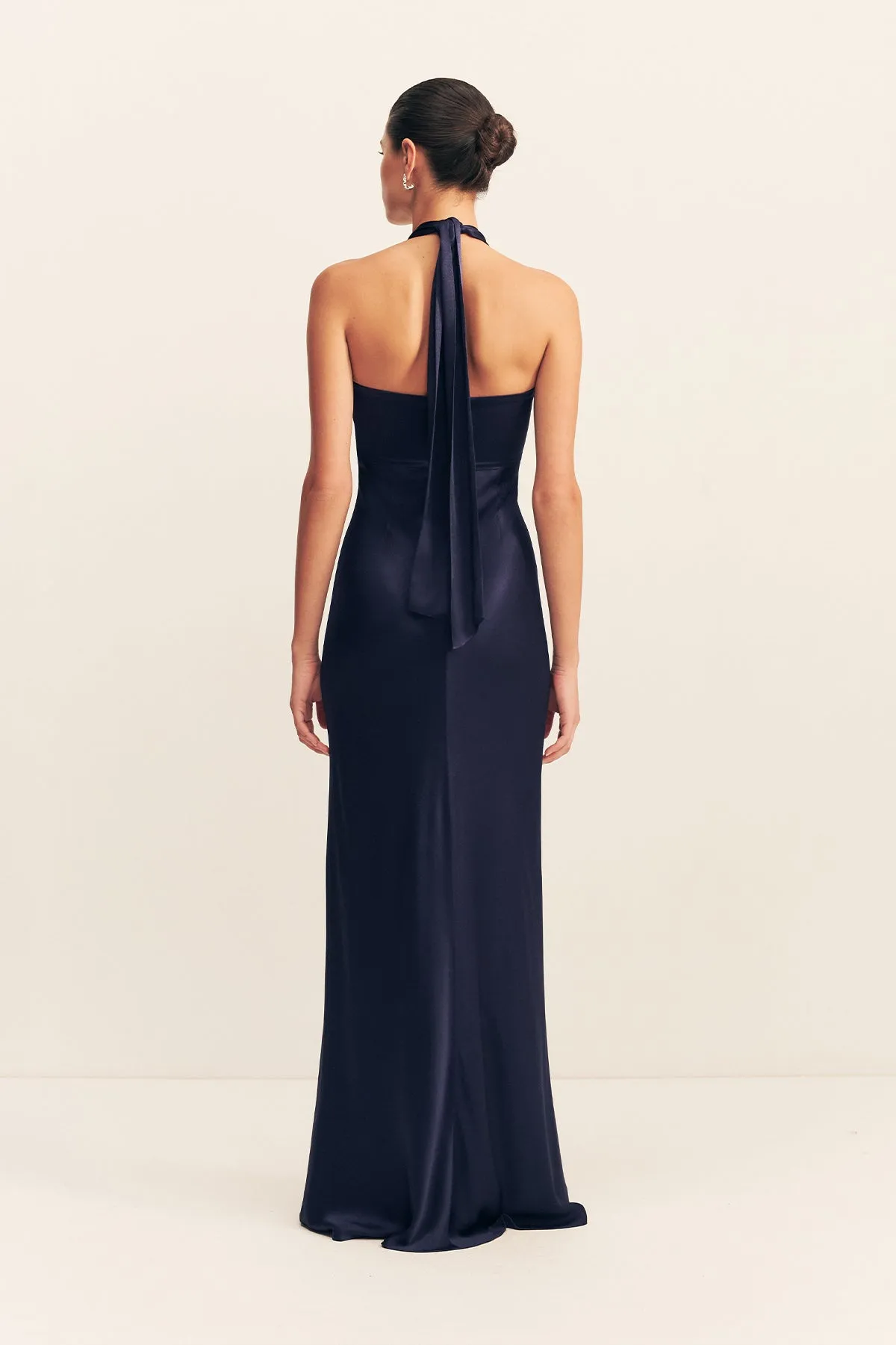 LA LUNE RUCHED HALTER MAXI DRESS - MIDNIGHT sold by Shona Joy product image thumbnail 5