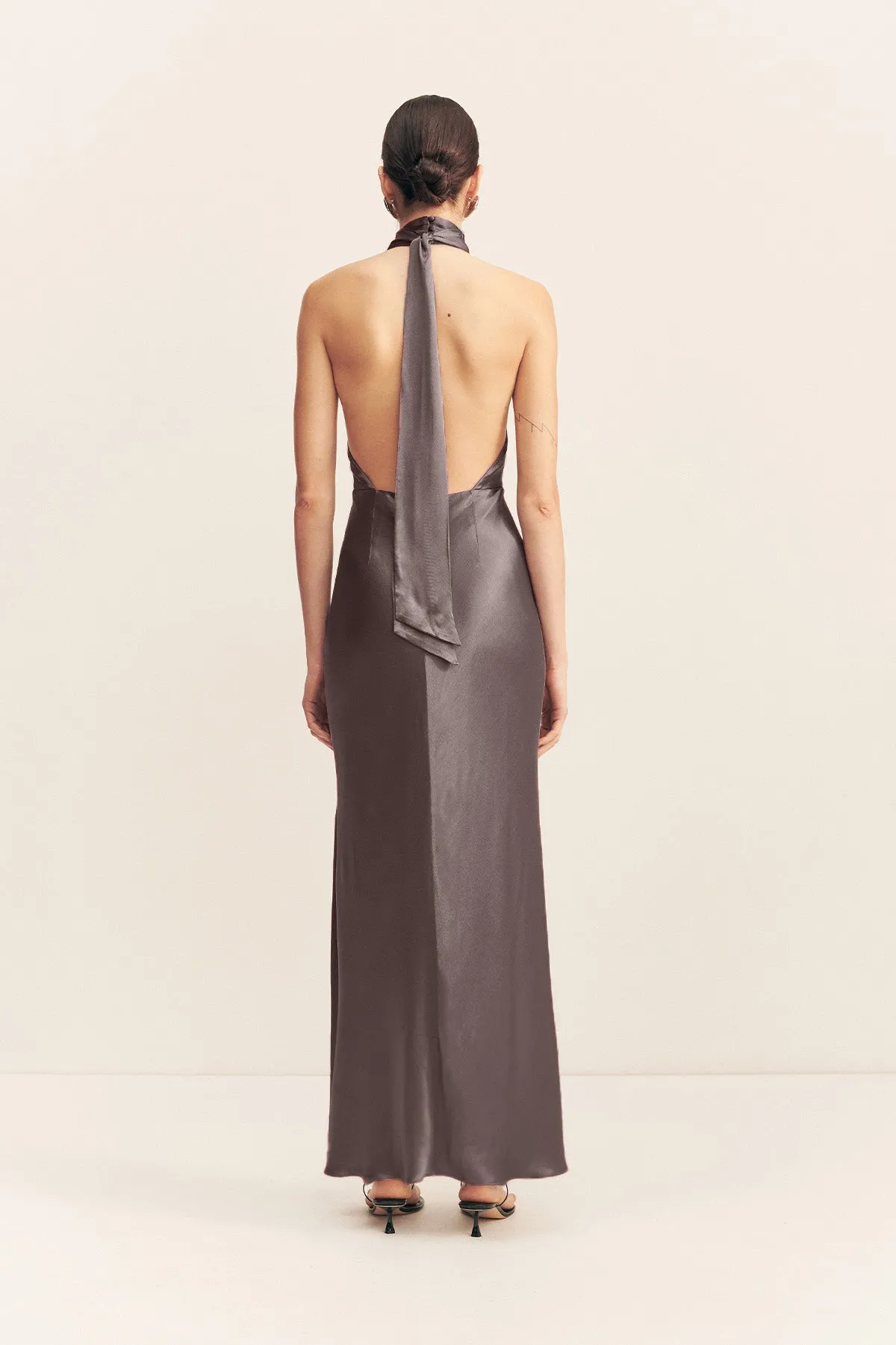 LA LUNE HALTER NECK MAXI DRESS - GRAPHITE sold by Shona Joy product image thumbnail 5
