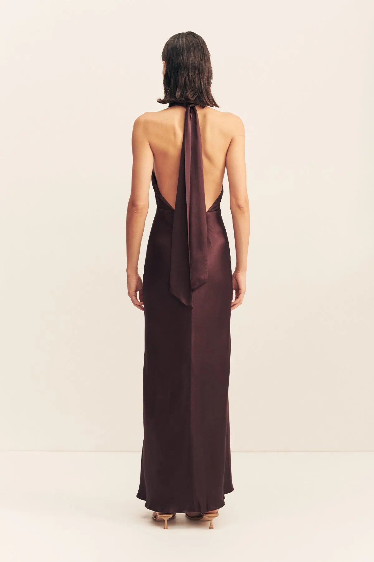 LA LUNE HALTER NECK MAXI DRESS - ESPRESSO sold by Shona Joy product image thumbnail 5