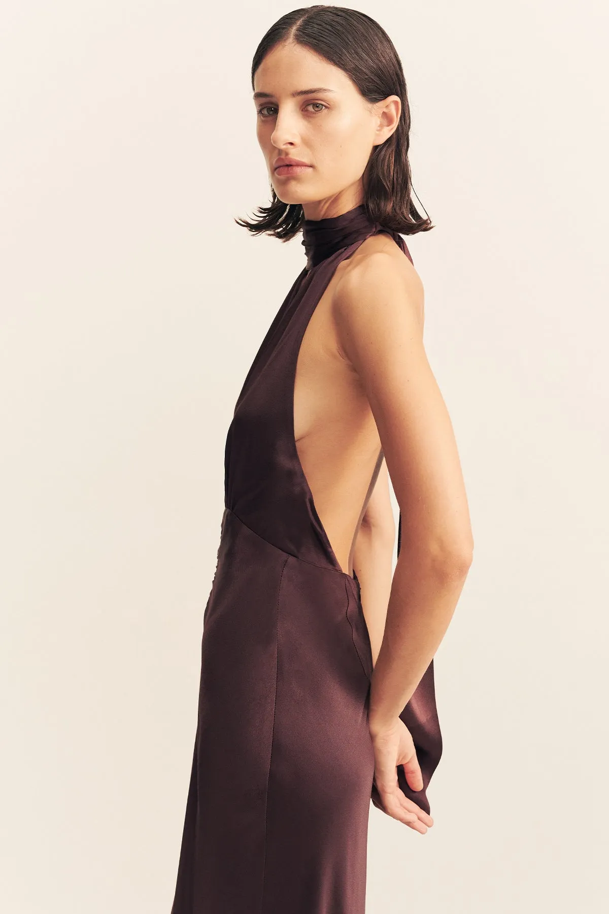 LA LUNE HALTER NECK MAXI DRESS - ESPRESSO sold by Shona Joy product image thumbnail 3