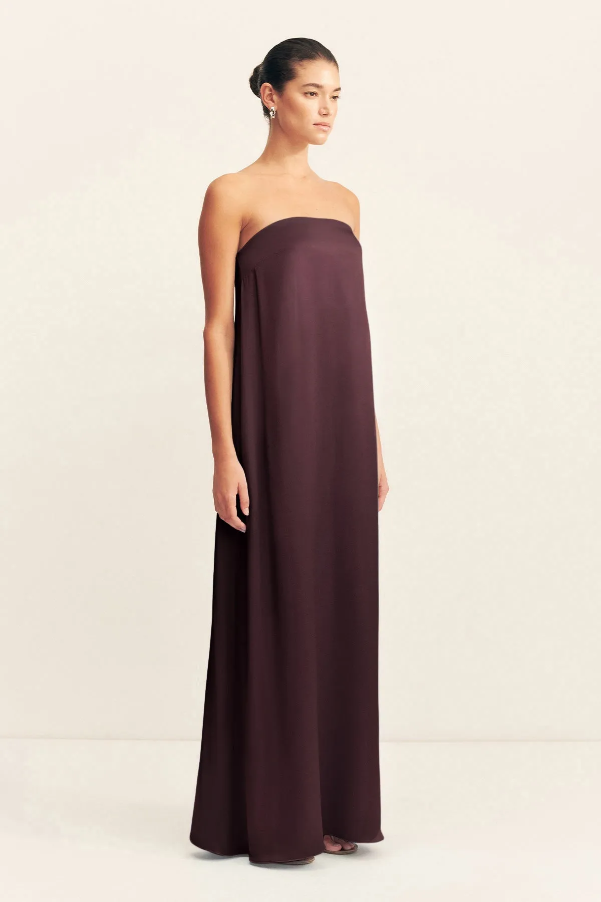 LA LUNE STRAPLESS COLUMN MAXI DRESS - ESPRESSO sold by Shona Joy product image thumbnail 3