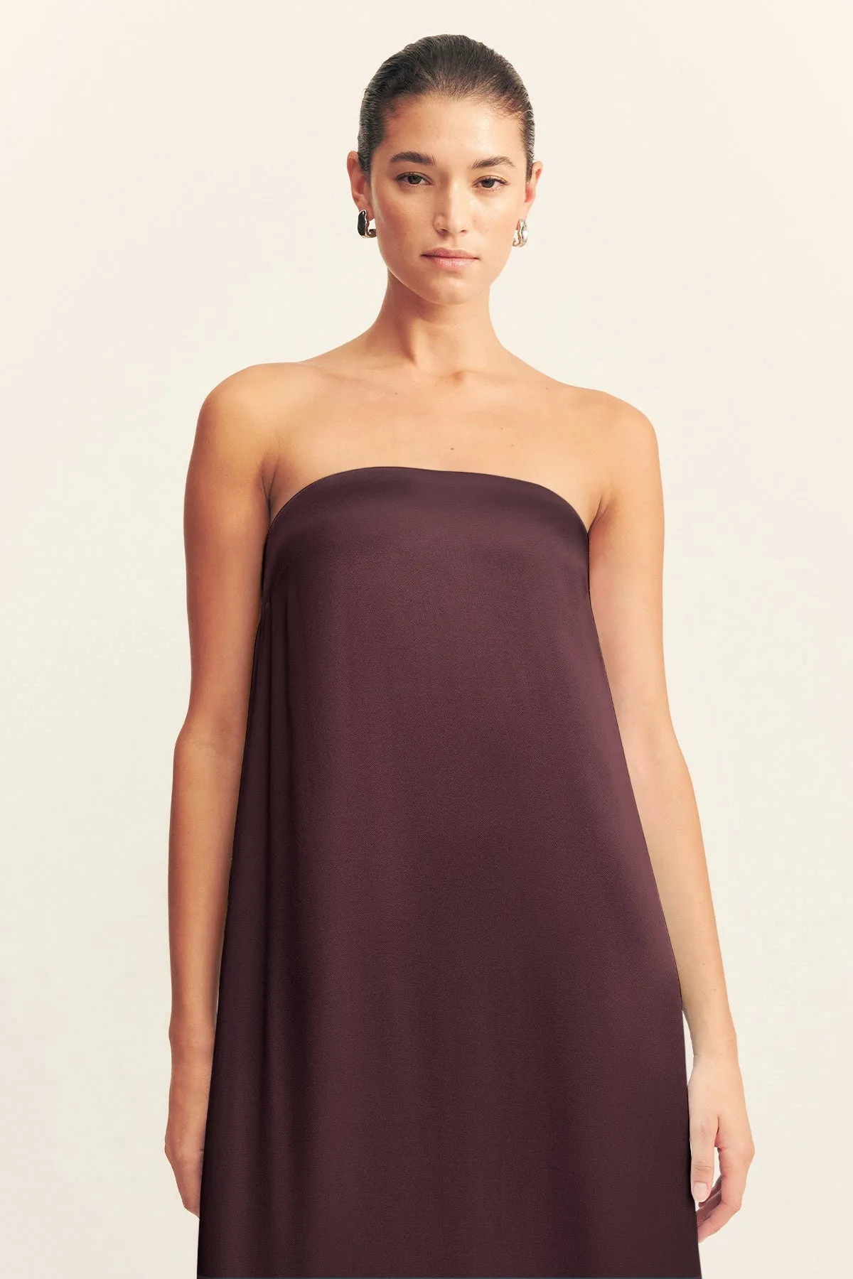 LA LUNE STRAPLESS COLUMN MAXI DRESS - ESPRESSO sold by Shona Joy product image thumbnail 2