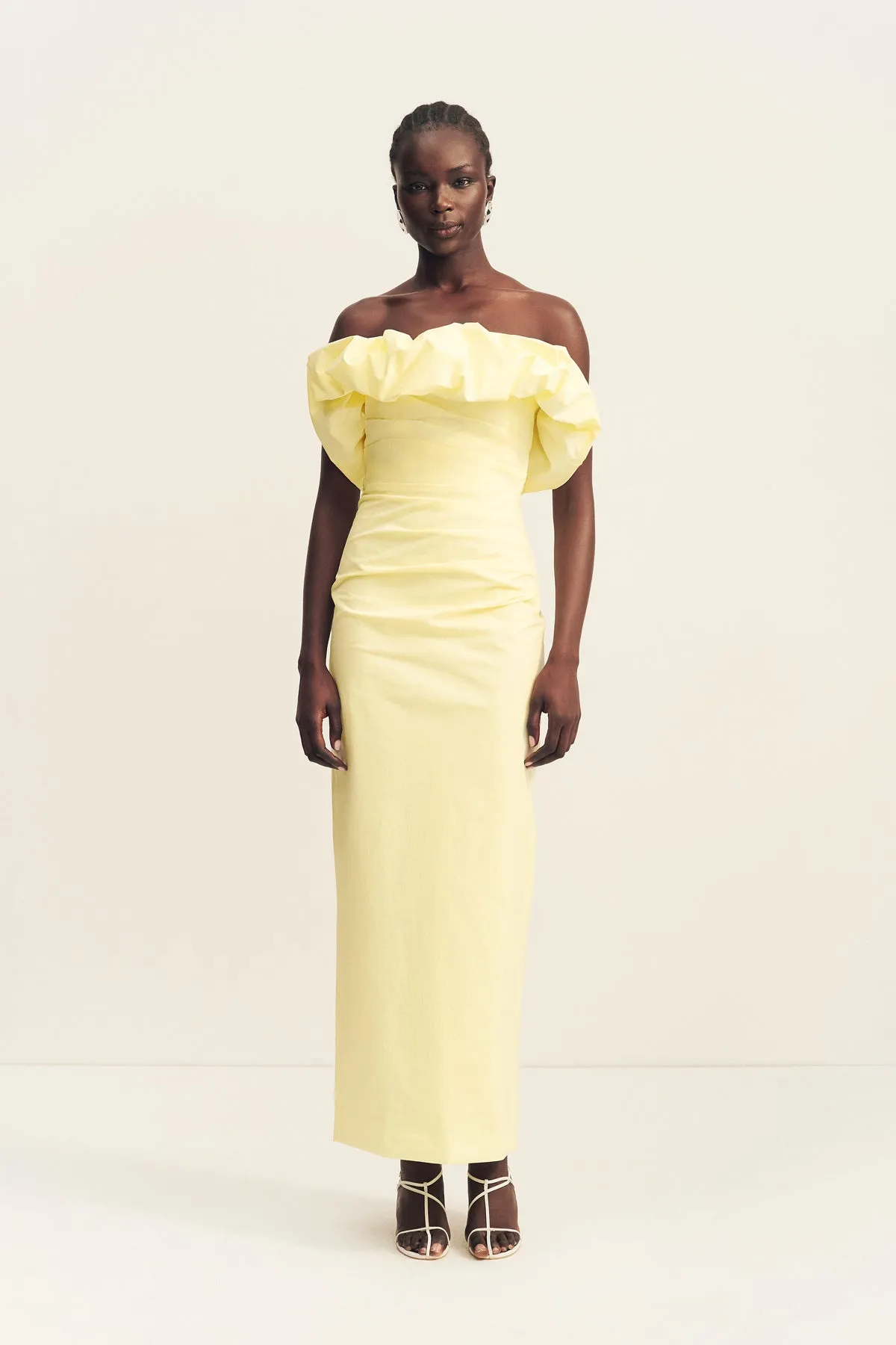 CAMPBELL STRAPLESS BUBBLE MAXI DRESS - LEMONADE sold by Shona Joy