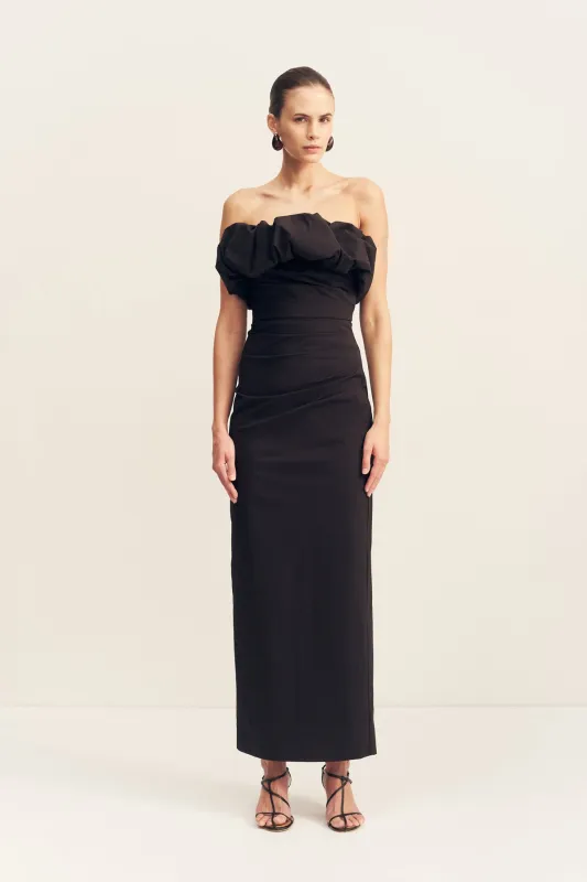 CAMPBELL STRAPLESS BUBBLE MAXI DRESS - BLACK sold by Shona Joy