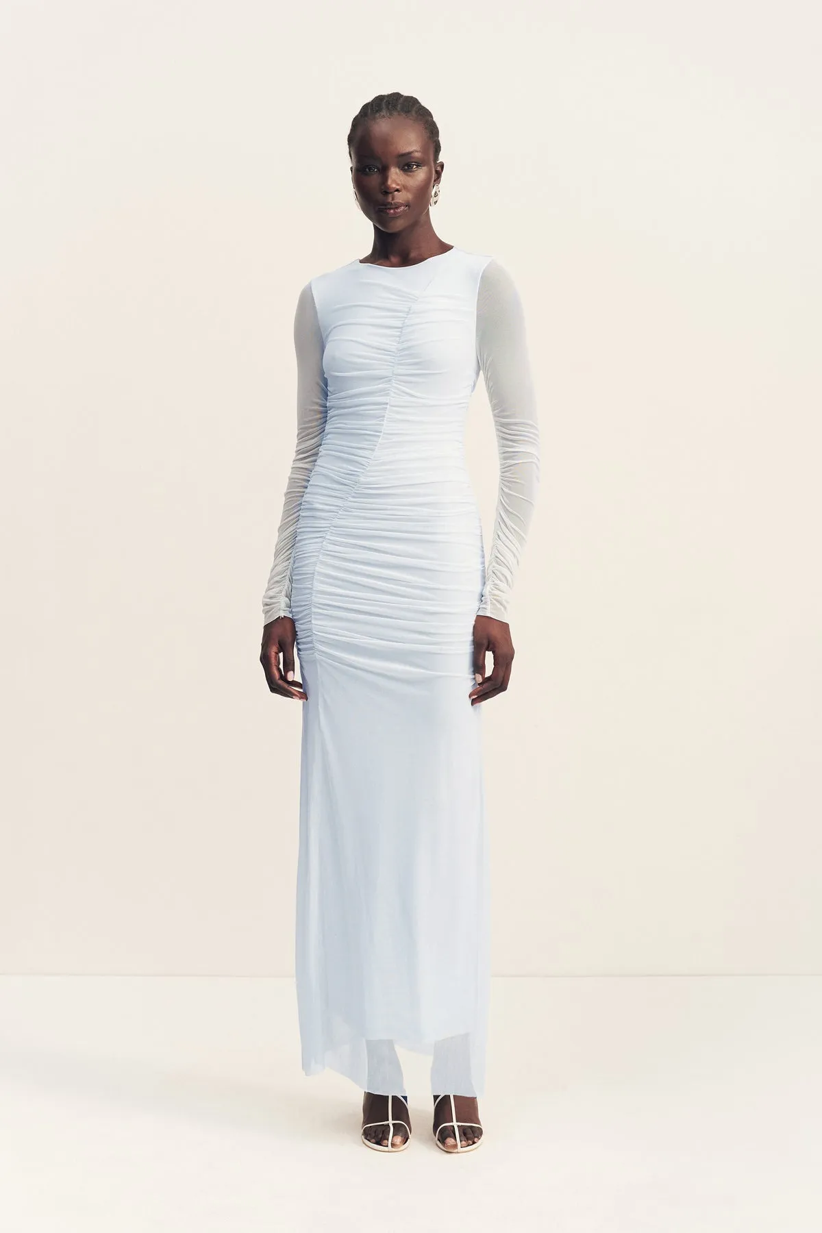 MIRA GATHERED MAXI DRESS - SKY sold by Shona Joy