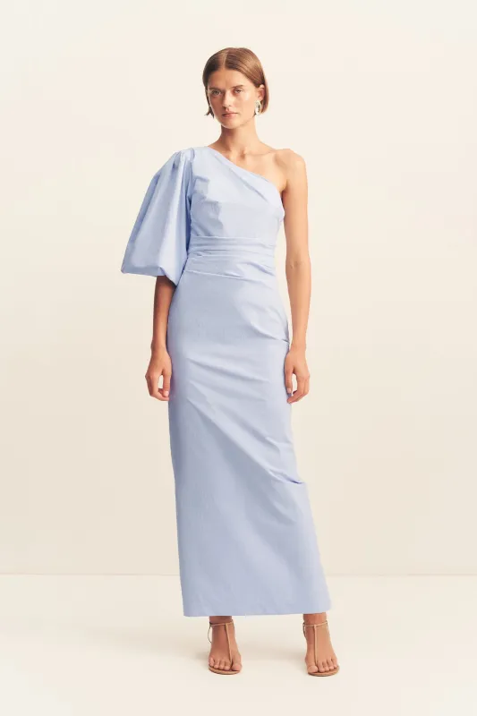 CAMPBELL ONE SHOULDER BALLOON SLEEVE MAXI DRESS - CORNFLOWER BLUE sold by Shona Joy