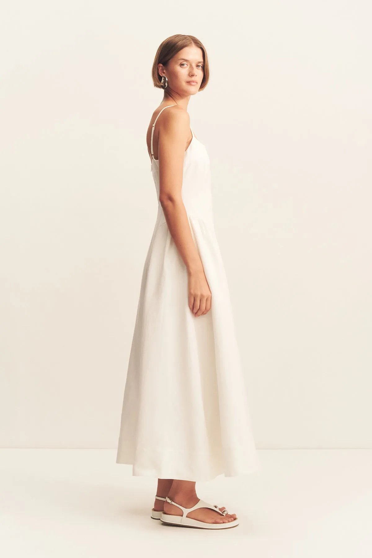 GIGI SQUARE NECK PANELLED MIDI DRESS - IVORY sold by Shona Joy product image thumbnail 4