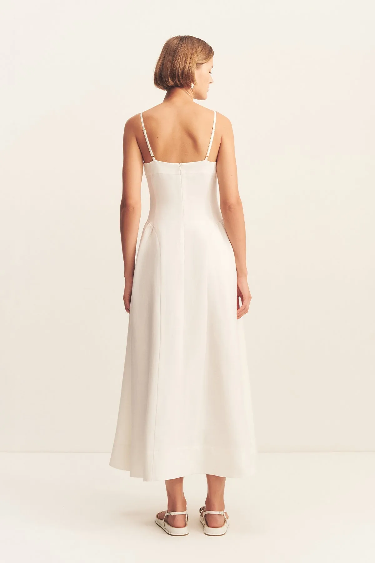 GIGI SQUARE NECK PANELLED MIDI DRESS - IVORY sold by Shona Joy product image thumbnail 5