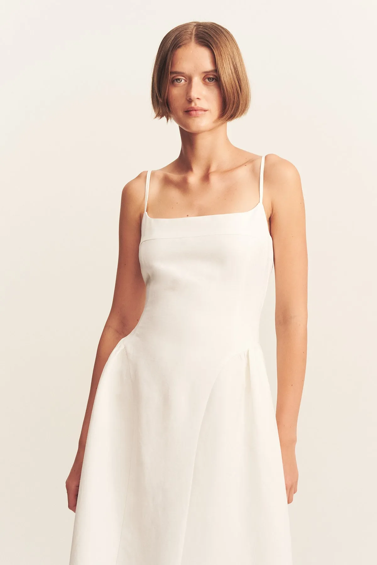 GIGI SQUARE NECK PANELLED MIDI DRESS - IVORY sold by Shona Joy product image thumbnail 2