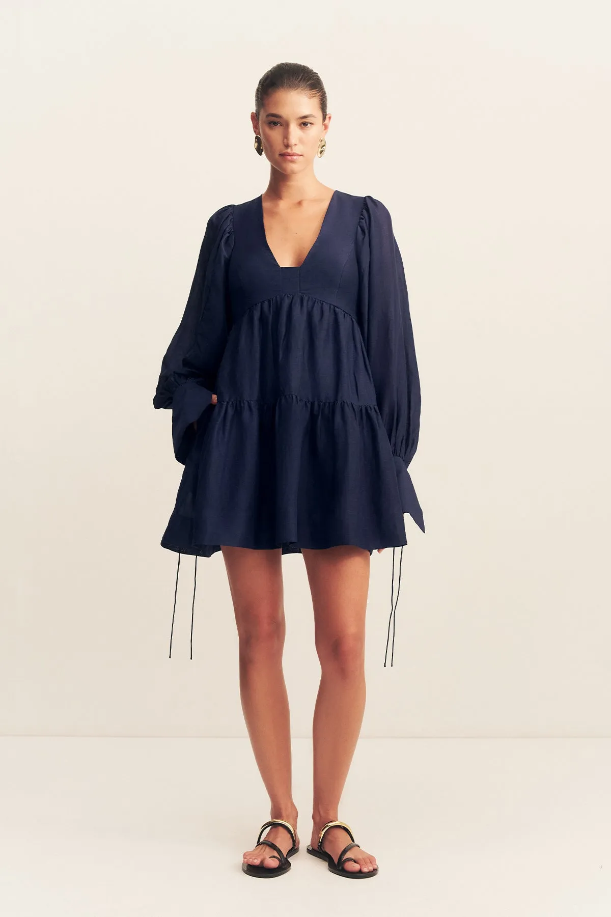 CELESTE LONG SLEEVE MINI DRESS - MIDNIGHT sold by Shona Joy