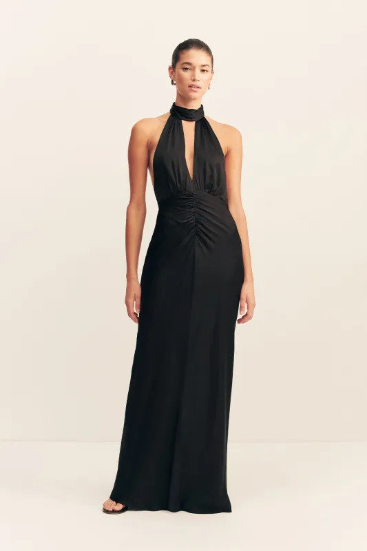 AGNES HALTER NECK MAXI DRESS - BLACK sold by Shona Joy