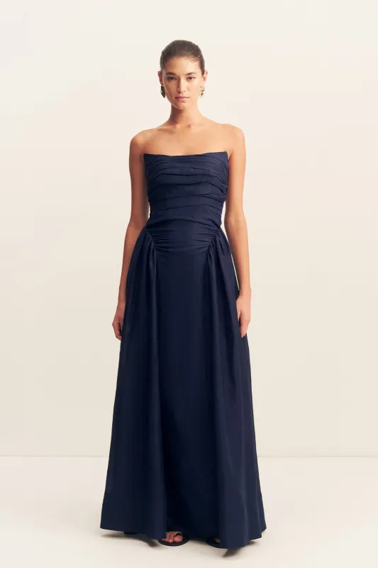 CELESTE STRAPLESS PANELLED MAXI DRESS - MIDNIGHT sold by Shona Joy