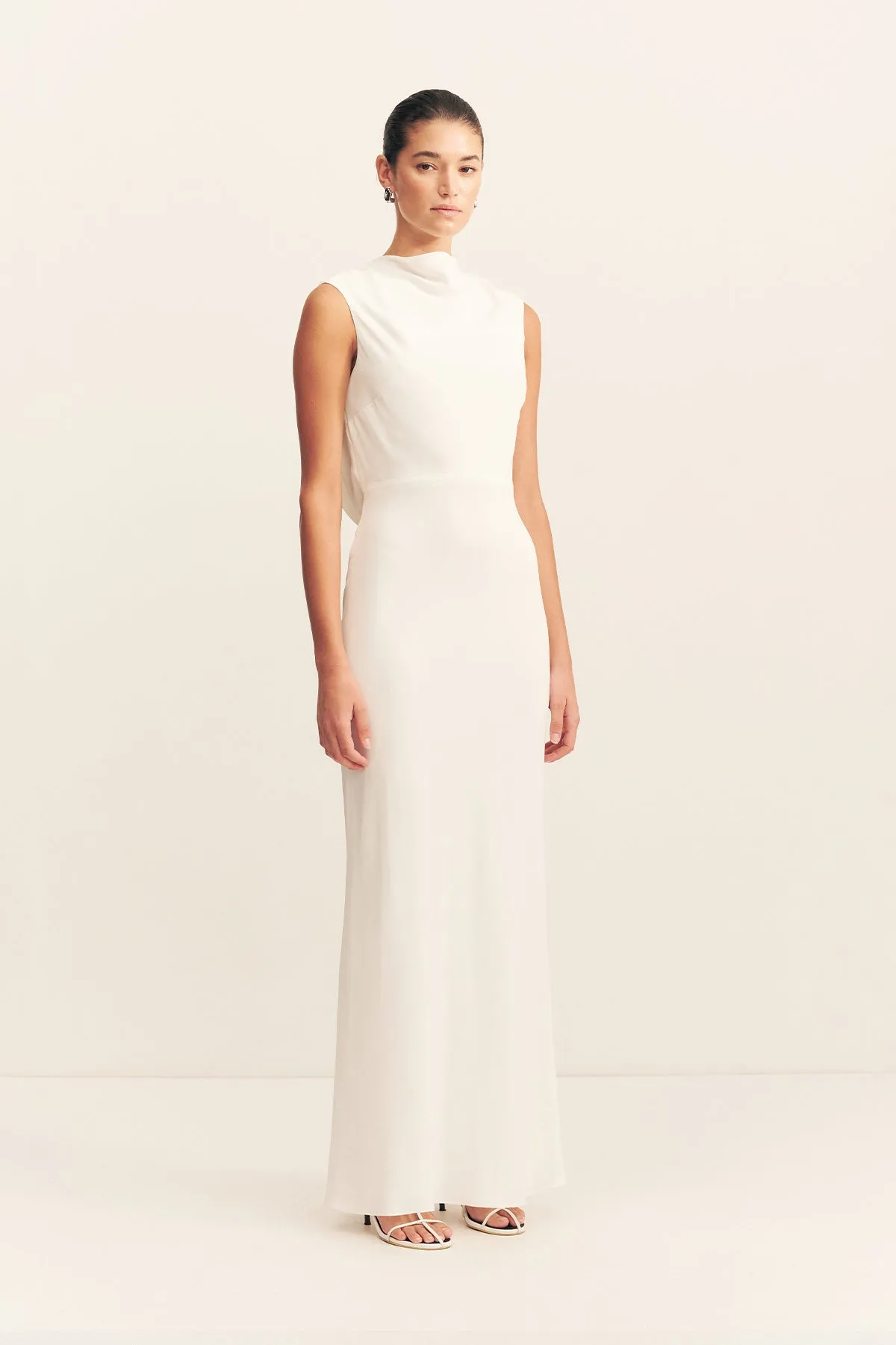 RIO COWL OPEN BACK MAXI DRESS - IVORY sold by Shona Joy product image thumbnail 4