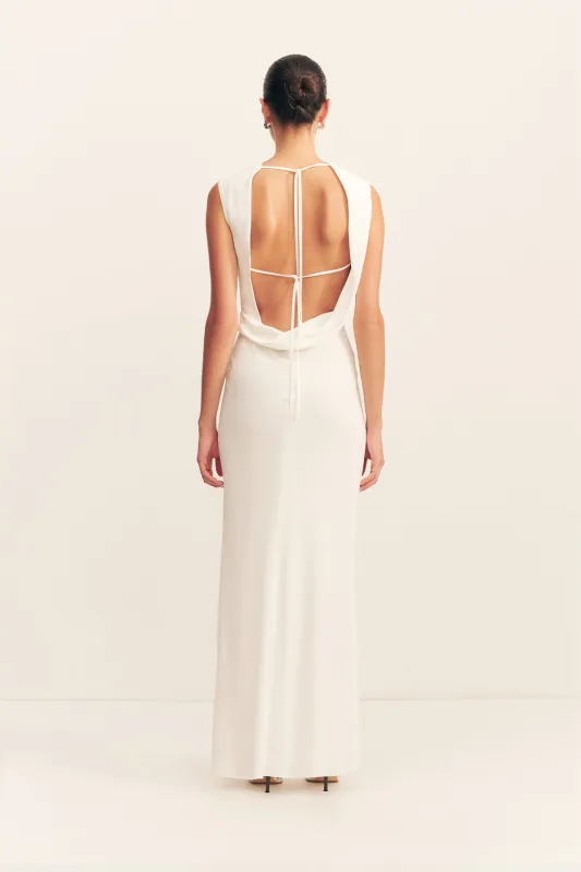 RIO COWL OPEN BACK MAXI DRESS - IVORY sold by Shona Joy