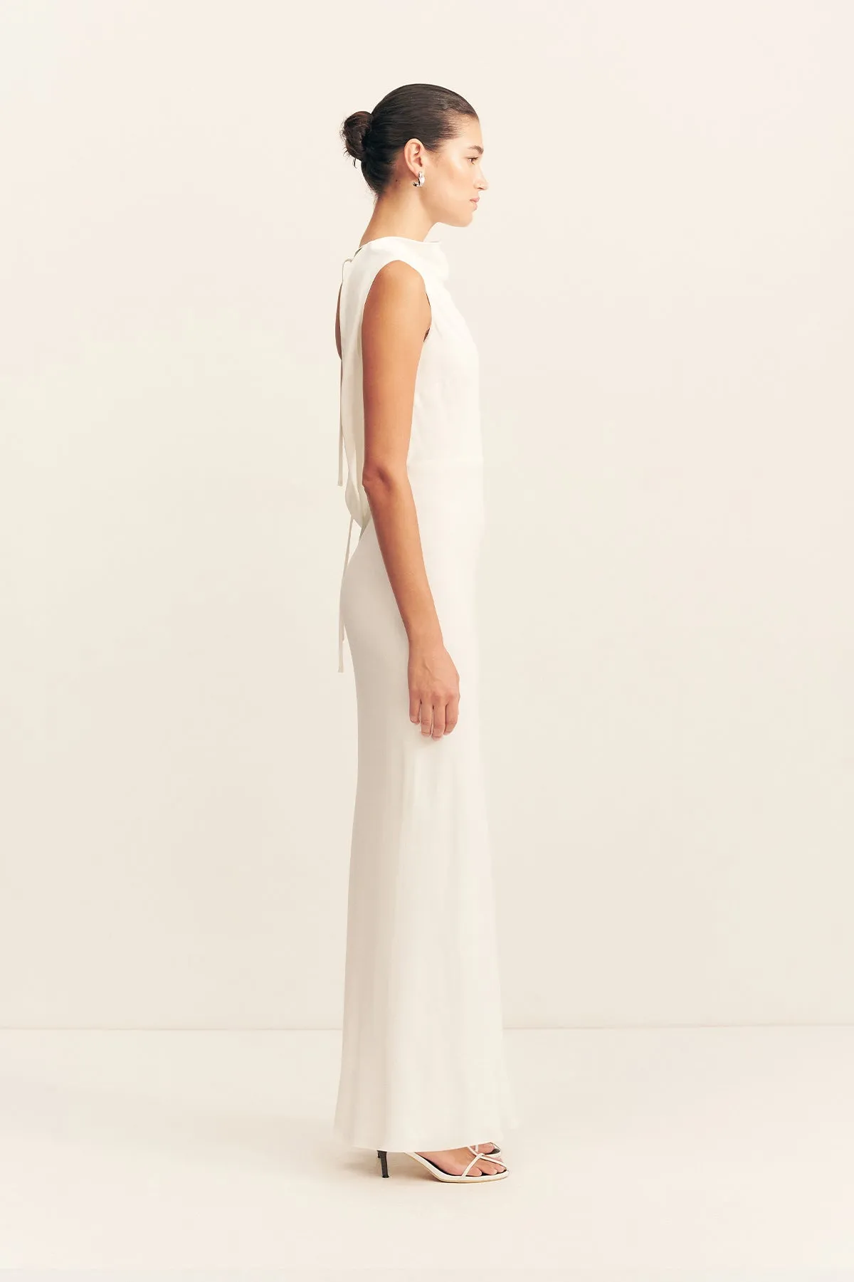RIO COWL OPEN BACK MAXI DRESS - IVORY sold by Shona Joy product image thumbnail 5