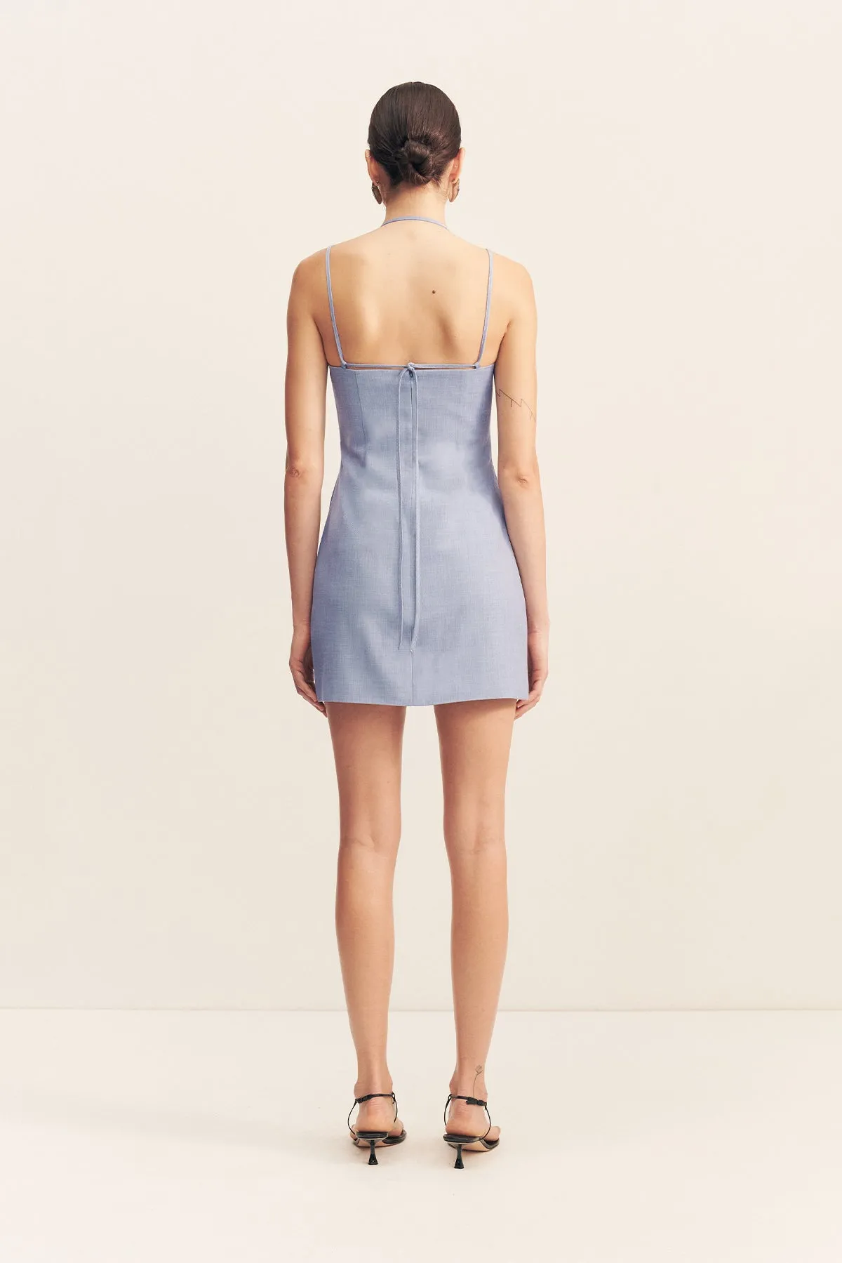 ASHER DRAPED MINI DRESS - CHAMBRAY BLUE sold by Shona Joy product image thumbnail 5