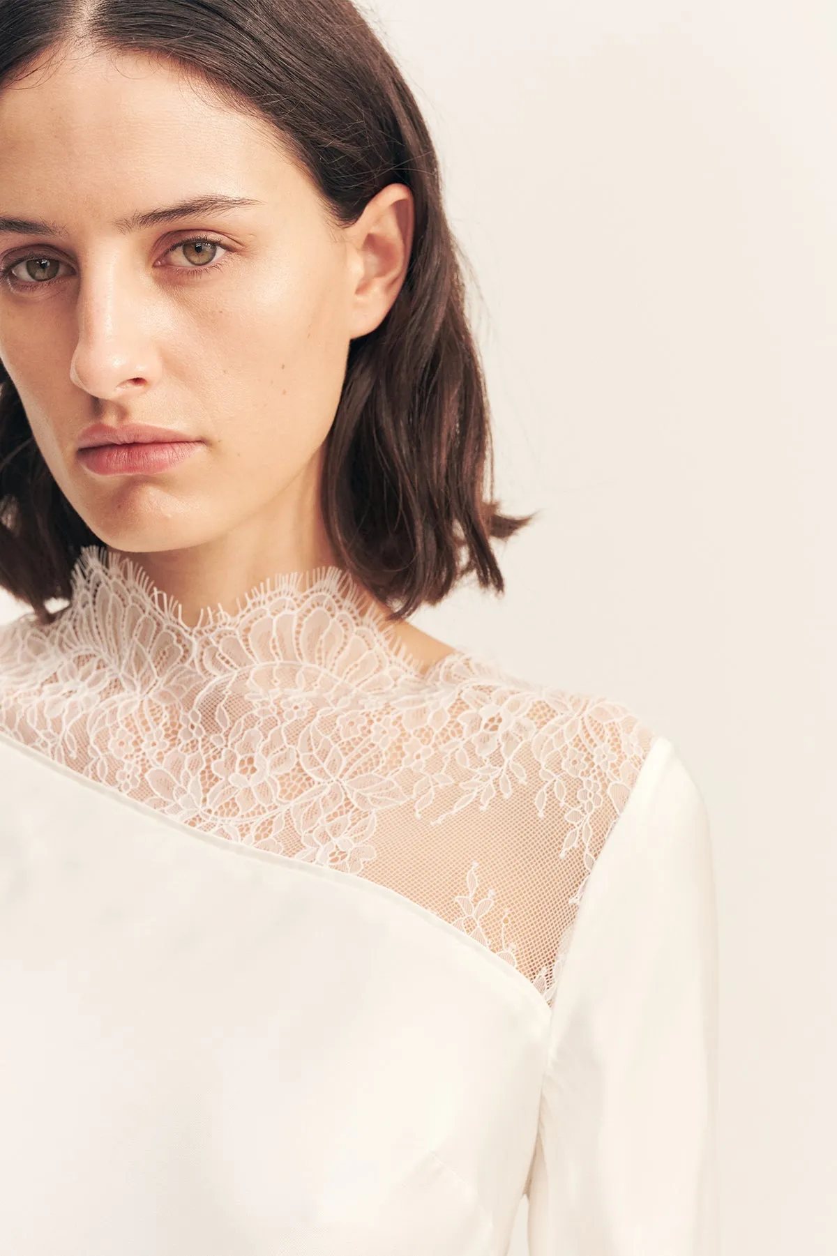 ALLEGRA LACE PANELLED MINI DRESS - IVORY sold by Shona Joy product image thumbnail 2