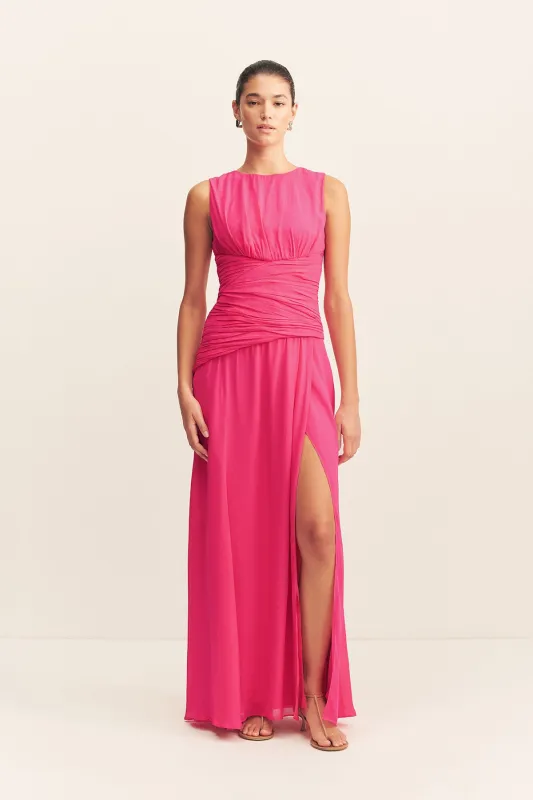 AYLAH SIDE SPLIT MAXI DRESS - FUCHSIA sold by Shona Joy