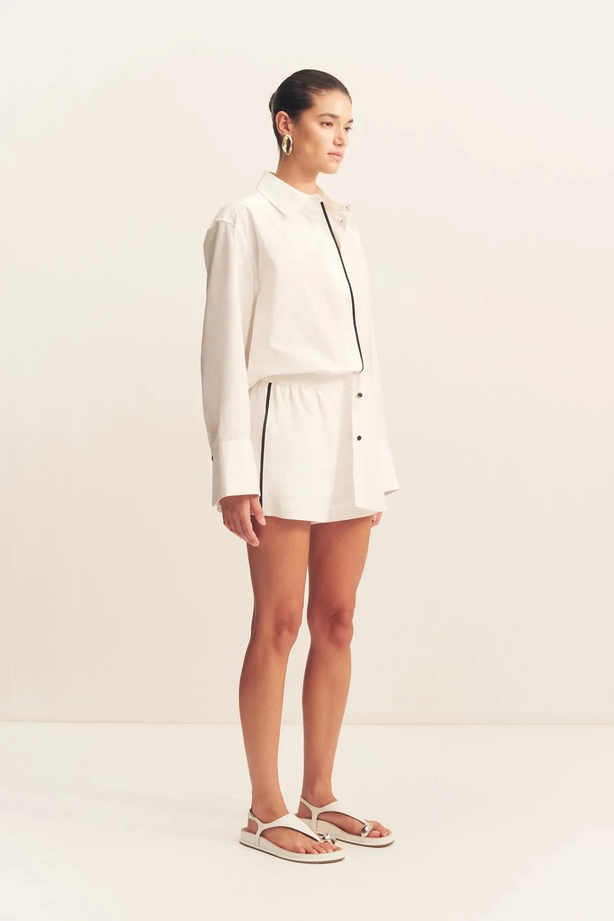 MORTON CONTRAST SHORT - WHITE sold by Shona Joy