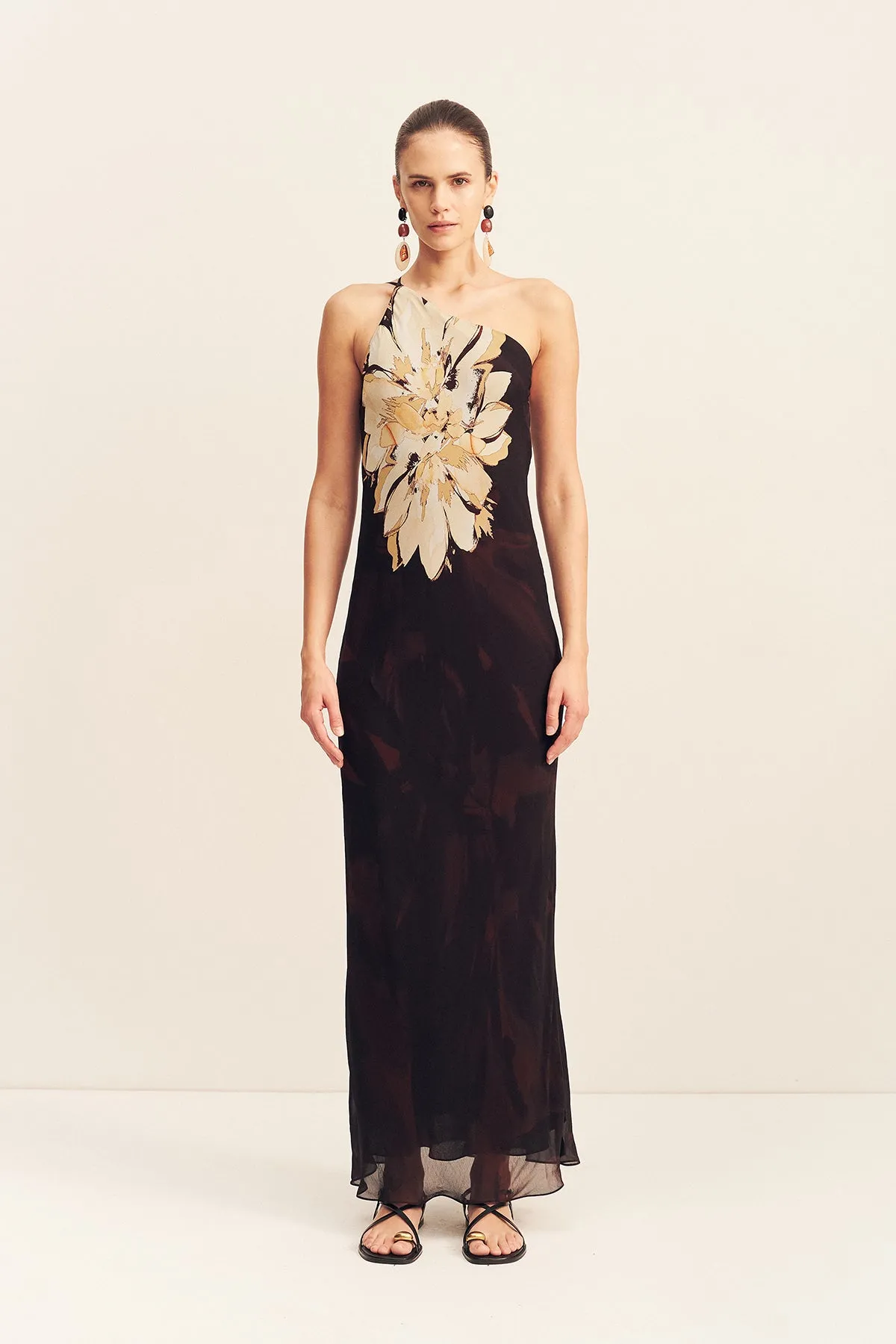 CAZADOR ONE SHOULDER COWL BACK MAXI DRESS sold by Shona Joy