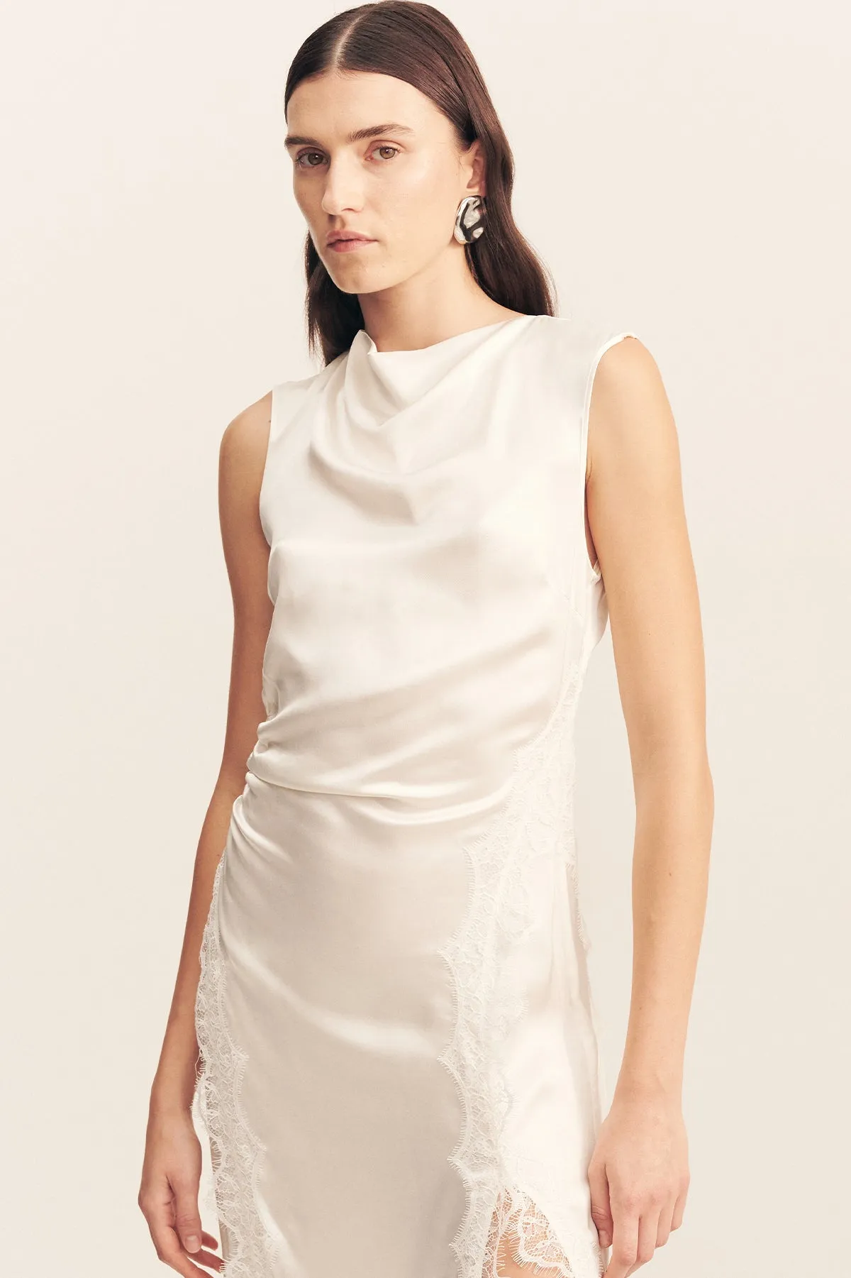 ALLEGRA LACE PANELLED MAXI DRESS - IVORY sold by Shona Joy product image thumbnail 2