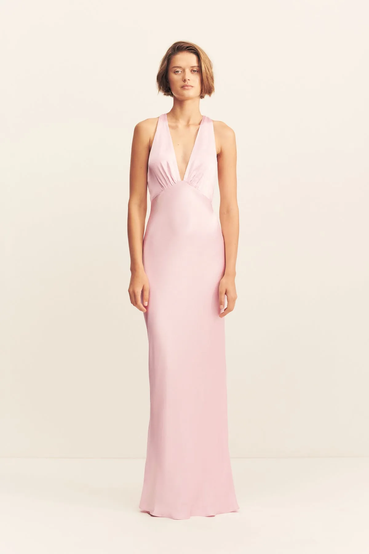 LA LUNE PLUNGED CROSS BACK MAXI DRESS - BLOSSOM sold by Shona Joy