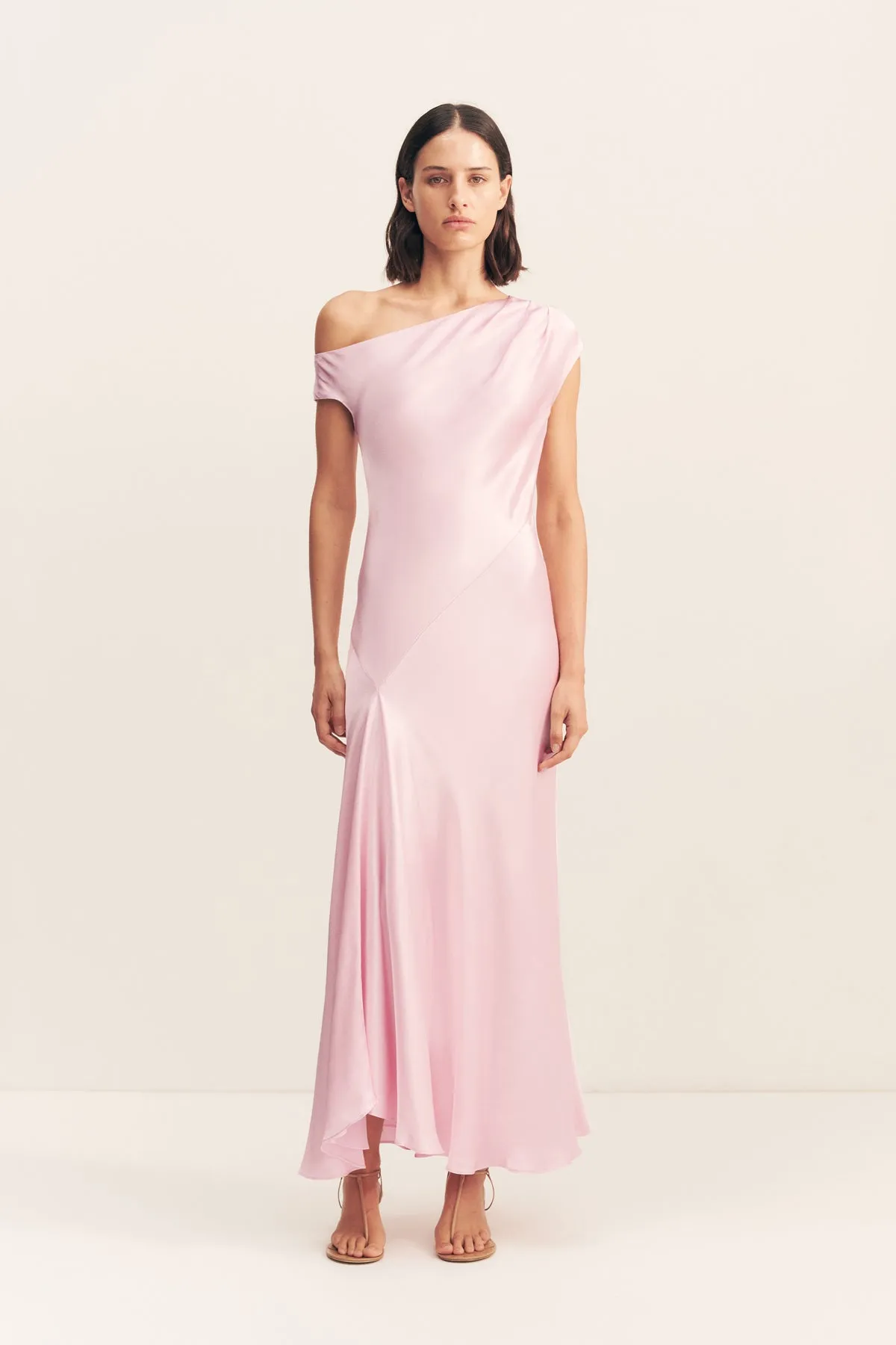 LA LUNE ASYMMETRICAL DRAPED MAXI DRESS - BLOSSOM sold by Shona Joy