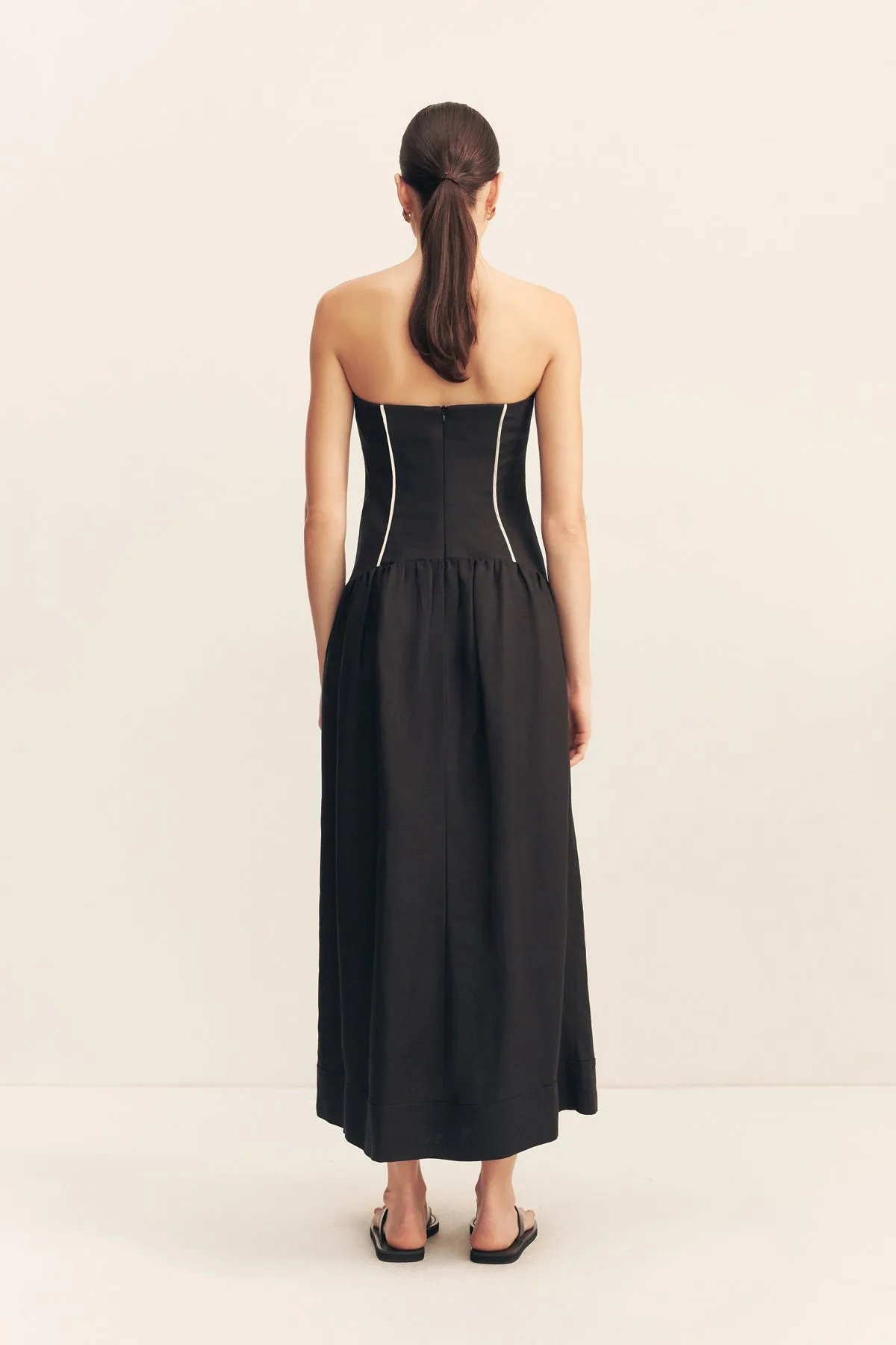 BILLIE CONTRAST STRAPLESS MIDI DRESS - BLACK sold by Shona Joy product image thumbnail 5