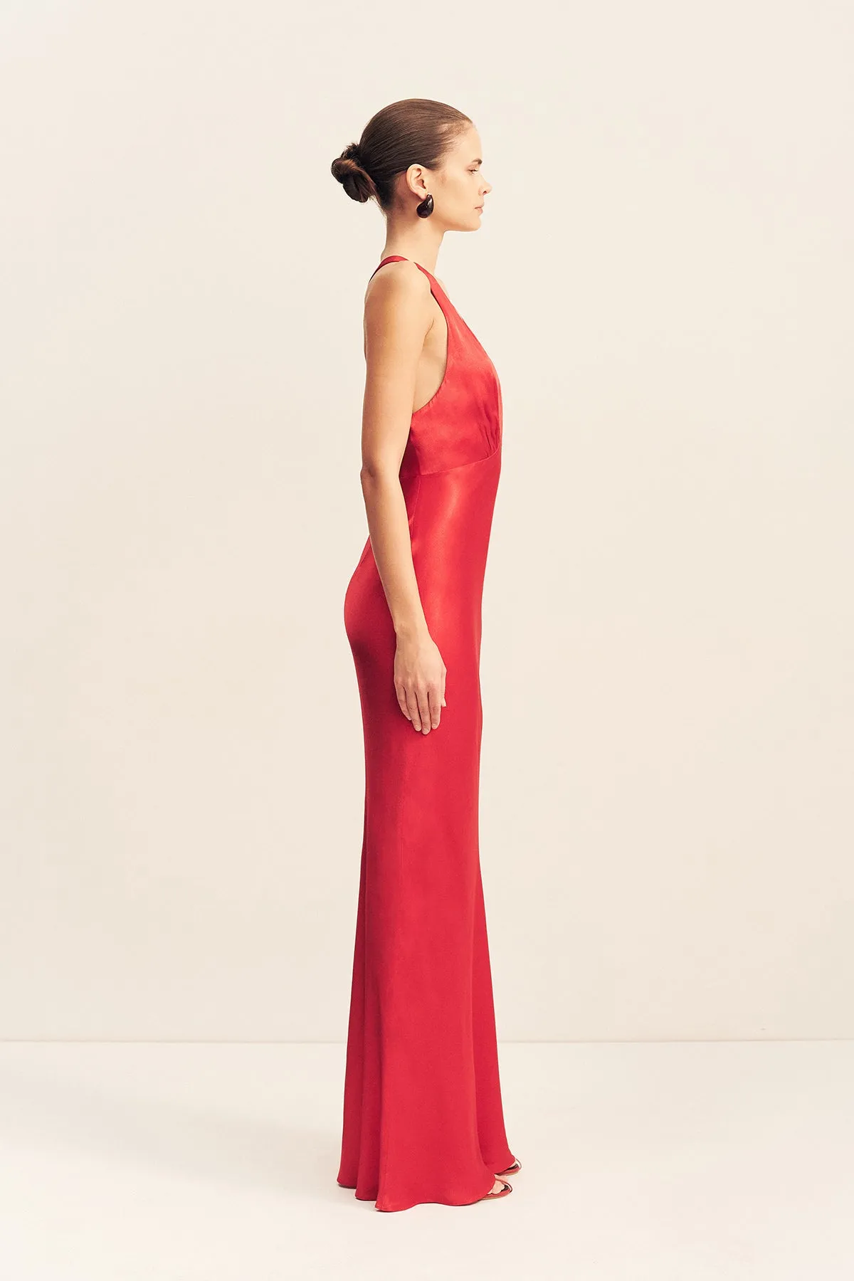 TATUM PLUNGED CROSS BACK MAXI DRESS - GRENADINE sold by Shona Joy product image thumbnail 4