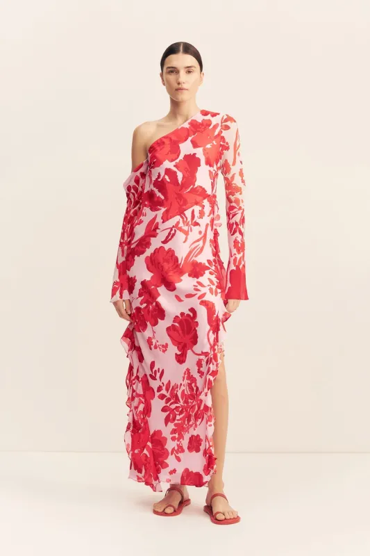 ALEYNA LONG SLEEVE RUFFLE MAXI DRESS sold by Shona Joy