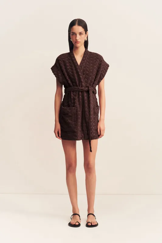 PAULINE SLEEVELESS ROBE - ESPRESSO sold by Shona Joy