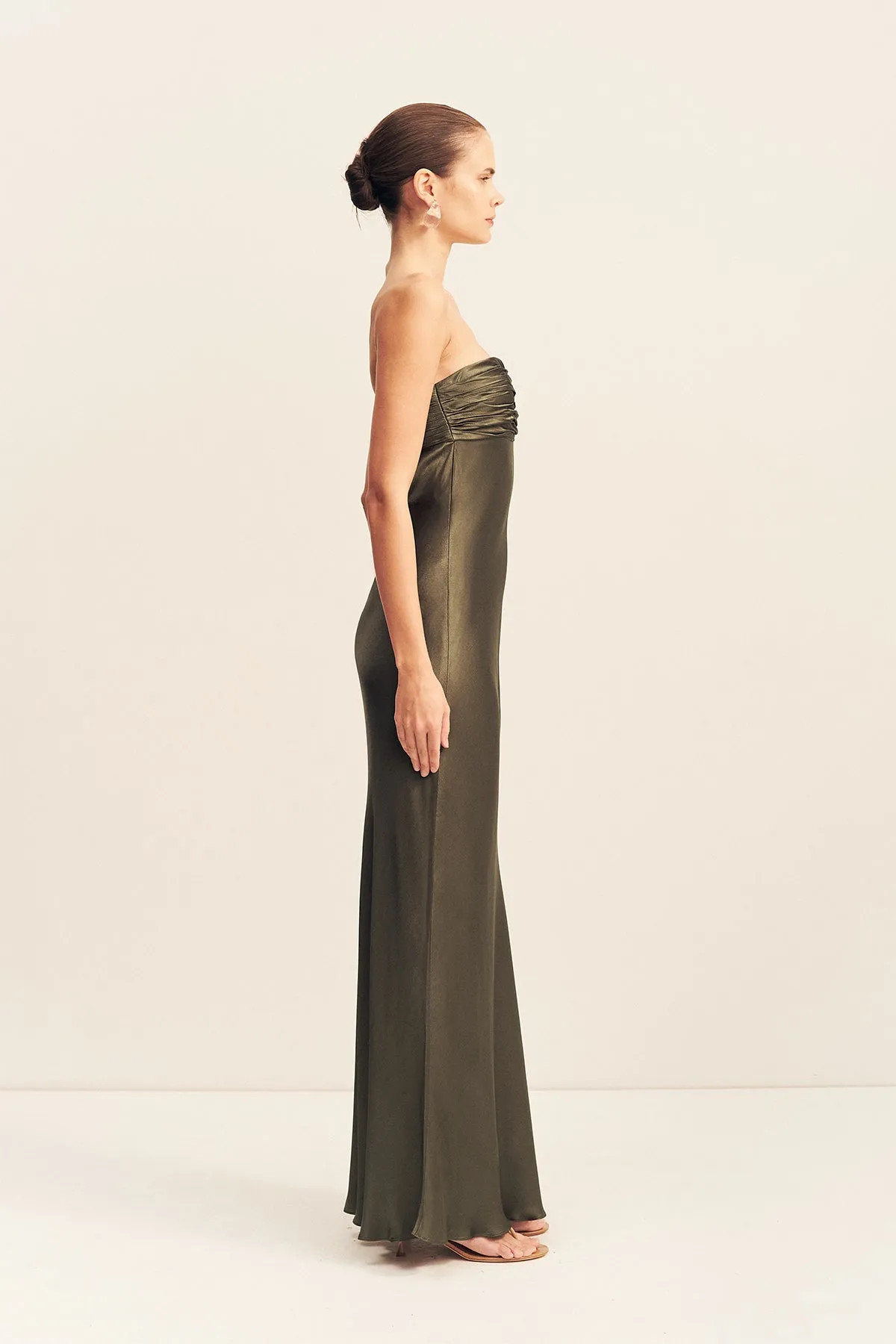 LA LUNE STRAPLESS RUCHED BODICE MAXI DRESS - FOREST sold by Shona Joy product image thumbnail 3
