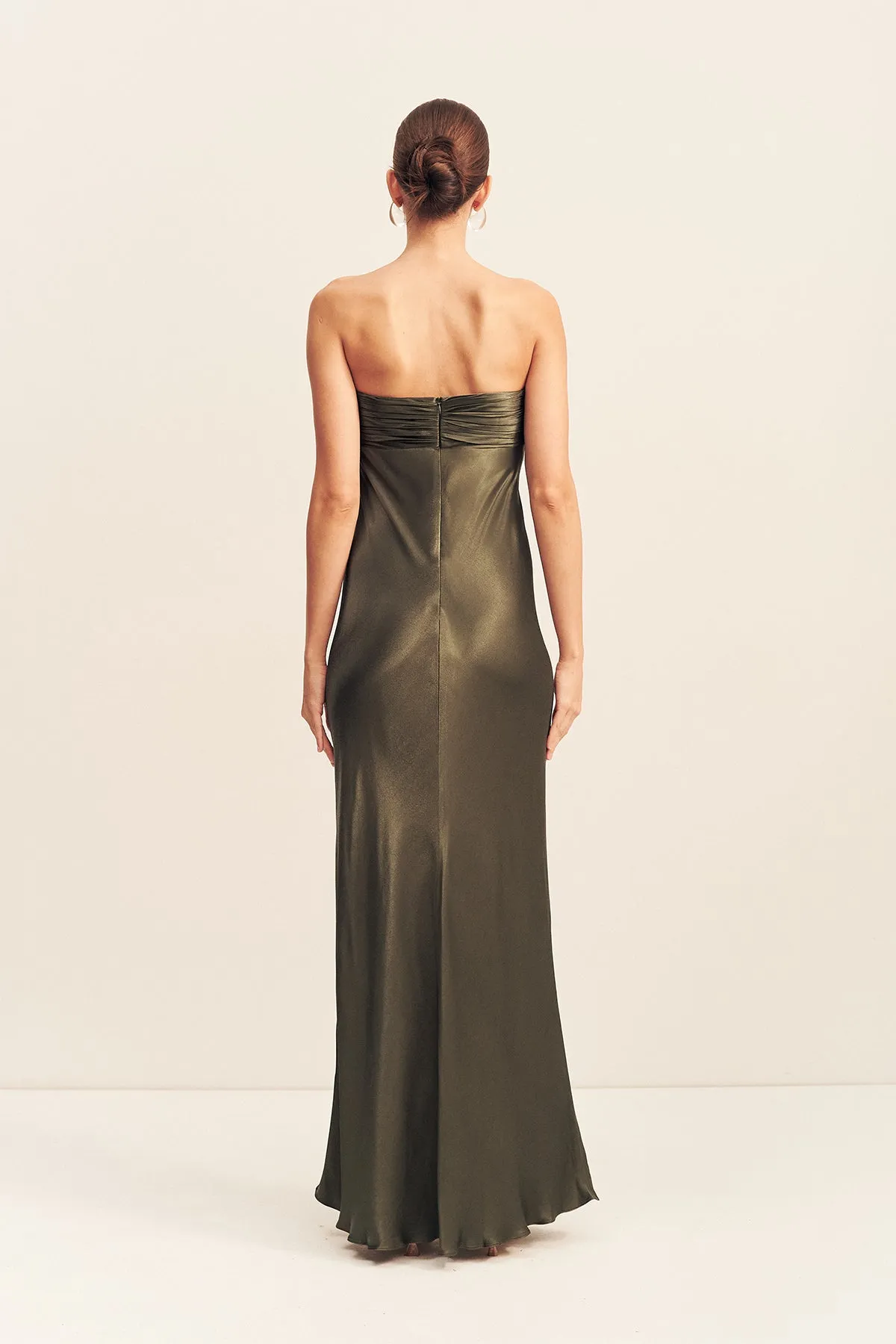 LA LUNE STRAPLESS RUCHED BODICE MAXI DRESS - FOREST sold by Shona Joy product image thumbnail 4