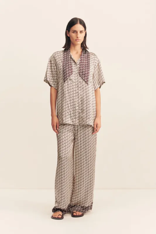 MONOGRAM SILK CONTRAST SHIRT sold by Shona Joy