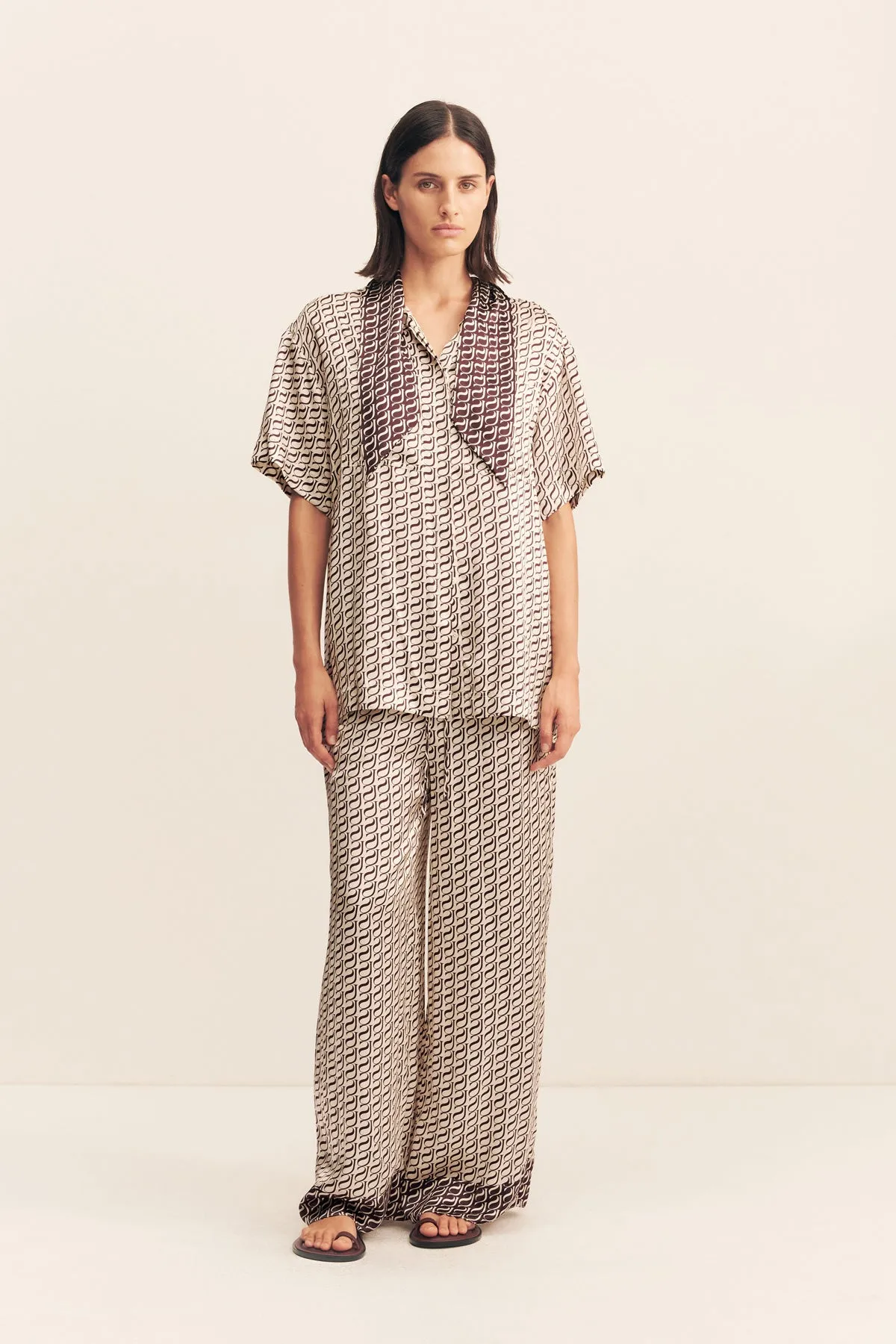 MONOGRAM SILK CONTRAST SHIRT sold by Shona Joy