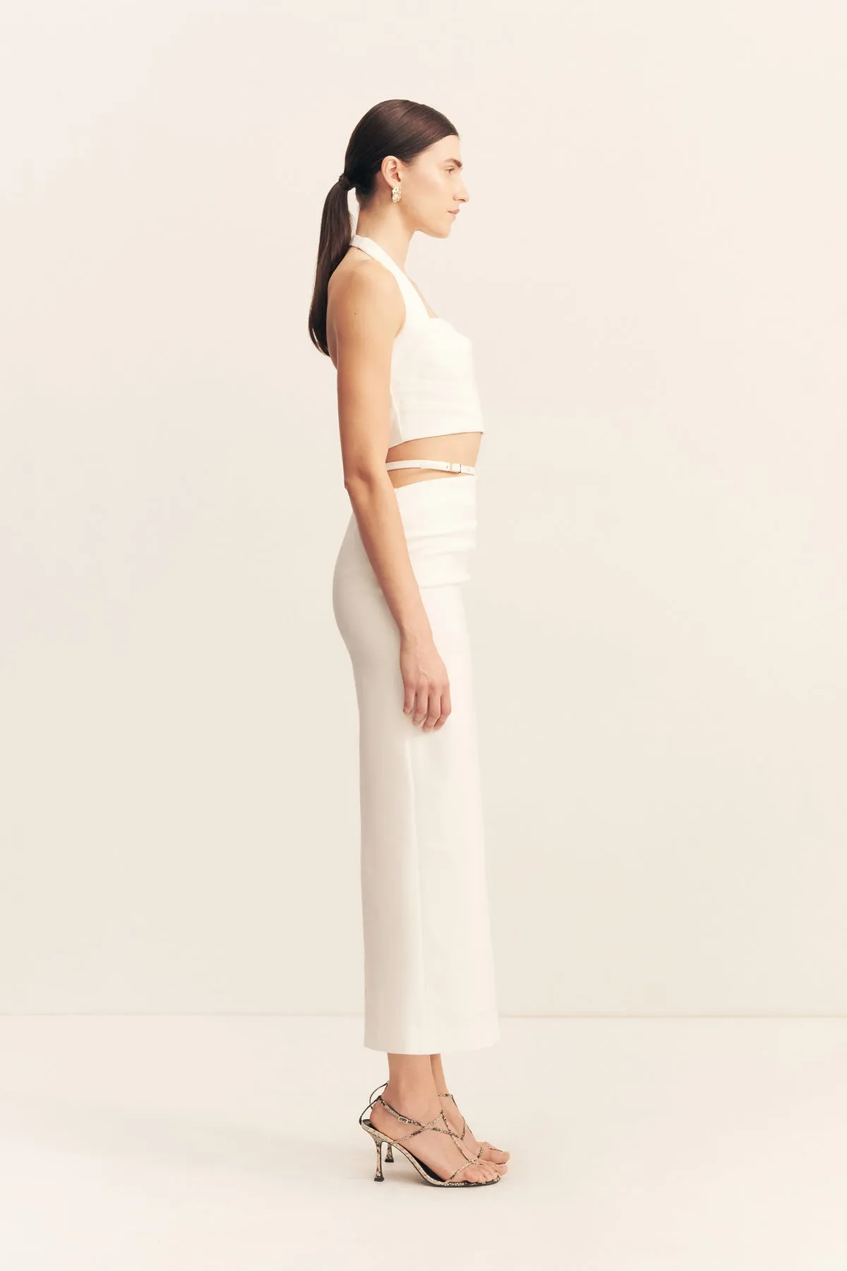LANI DRAPED MIDI SKIRT - WHITE sold by Shona Joy product image thumbnail 4
